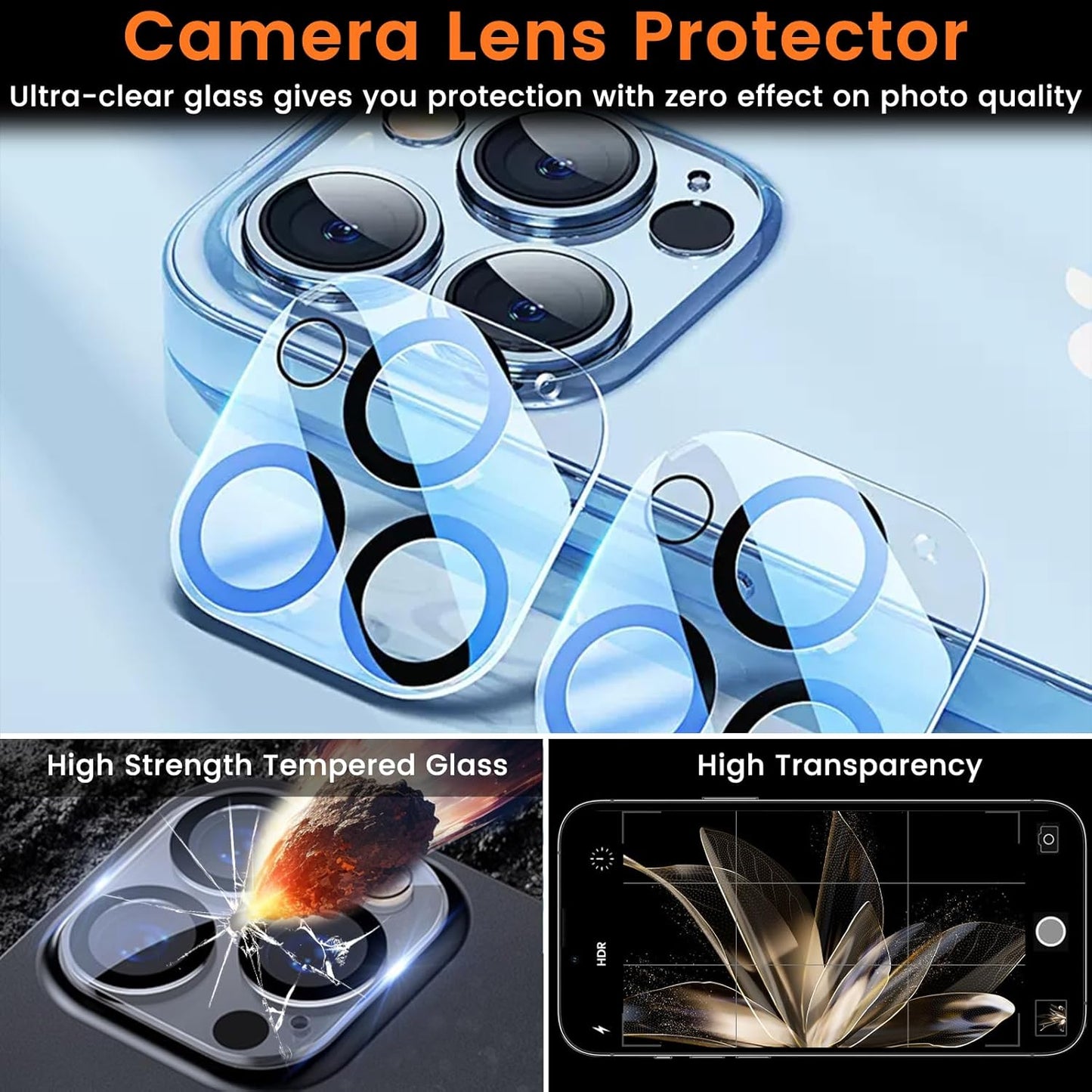 3+3 Pack Privacy Screen Protector for iPhone 14 Pro 6.1-Inch with 3 Pack Camera Lens Protector, Anti Spy Tempered Glass Film 9H Hardness Bubble Free Case Friendly