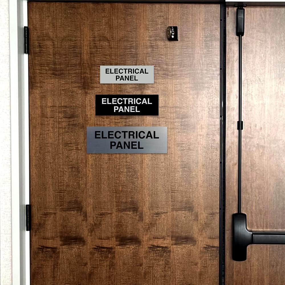 All Quality Basic Electrical Panel Sign - Fire Regulation Safety Compliance Sign - Black/Gold - Medium (1 Pack)