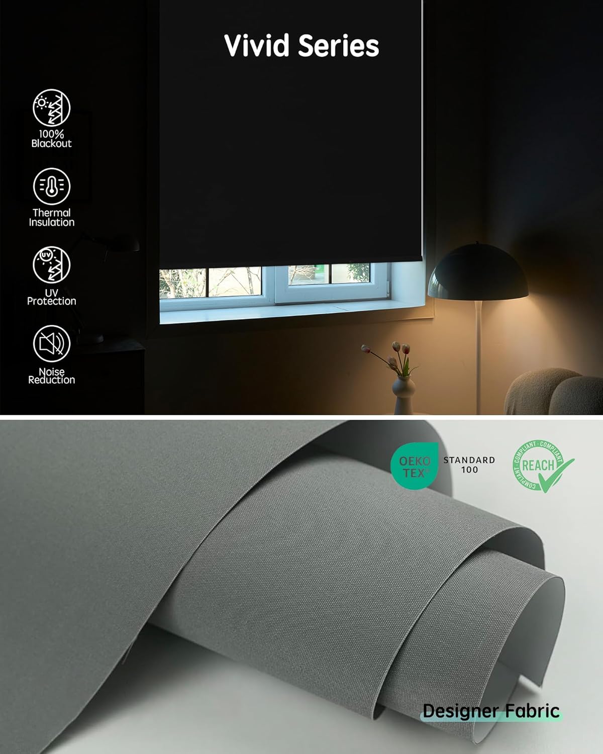Yoolax Motorized Blinds with Remote, Smart Blinds for Windows Blackout Automatic Shades Compatible with Alexa Remote Control Roller Window Shades with Valance, Custom Size (V-Pigeon Grey)