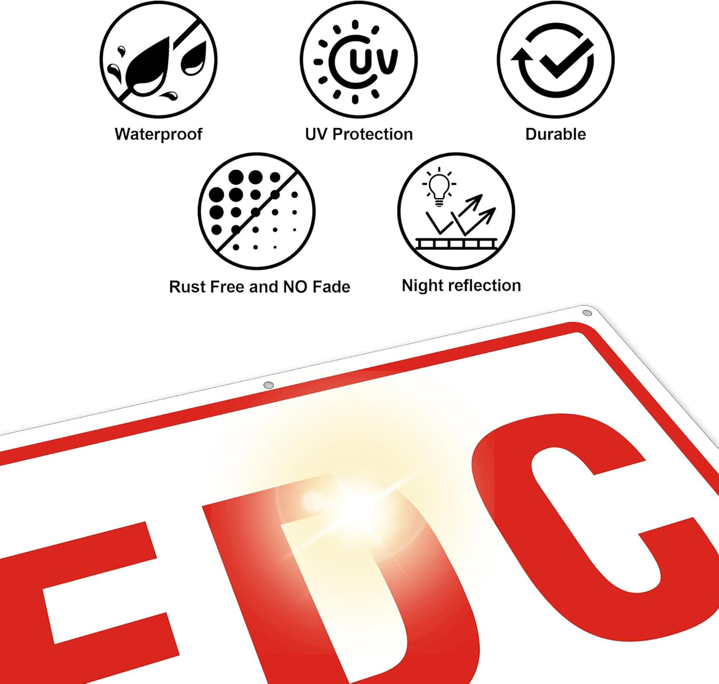 FDC Sign, 2 Pack Outdoor Aluminum Metal Sign, FDC Signs for Fire Department Connection, UV Protected Weather Resistant and Easy to Install (White Color, 18 x 12 inches)