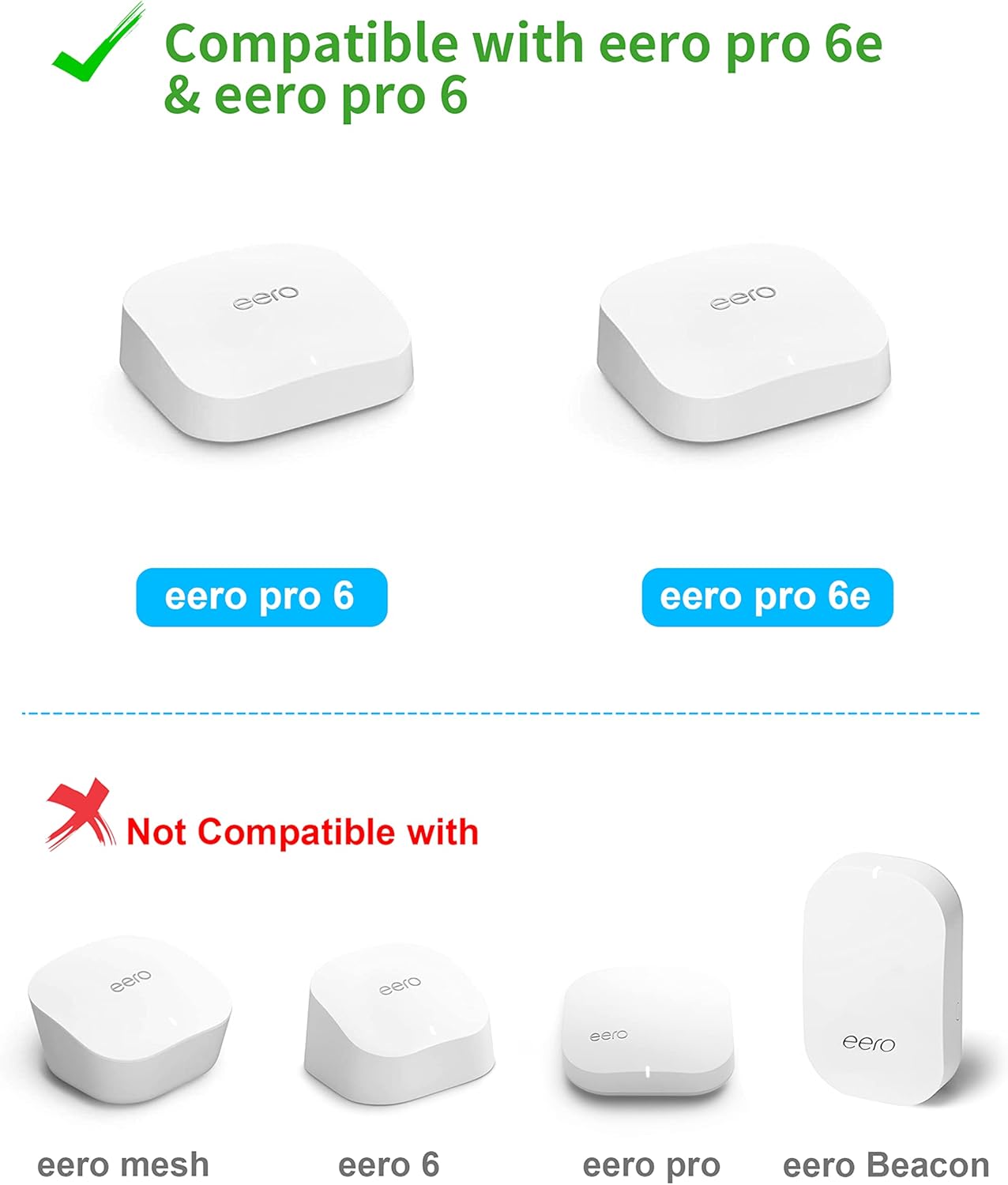 COOLWUFAN Wall Mount Holder for eero Pro 6/6E Home WiFi System - Simple and Sturdy Stand Bracket for Tri-Band Mesh Wi-Fi 6 System (White, 3 Pack)