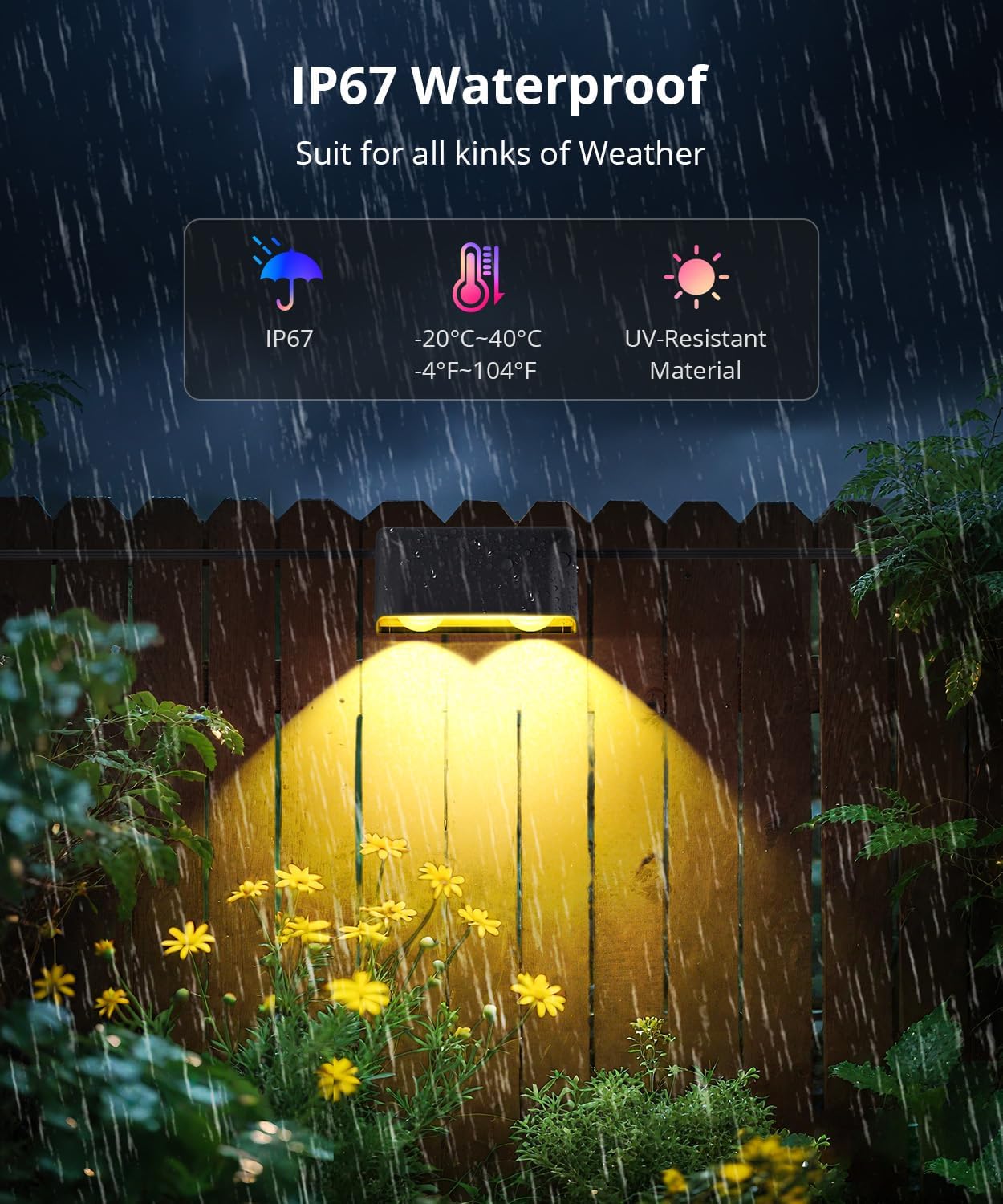 Outdoor Deck Lights 24 Packs, Smart RGBCW Fence Light, 100+ Scene Modes, Dual Lens LED String Lights with APP/Voice/Remote Control, IP65 Waterproof for Halloween Christmas Decor, 157ft Black