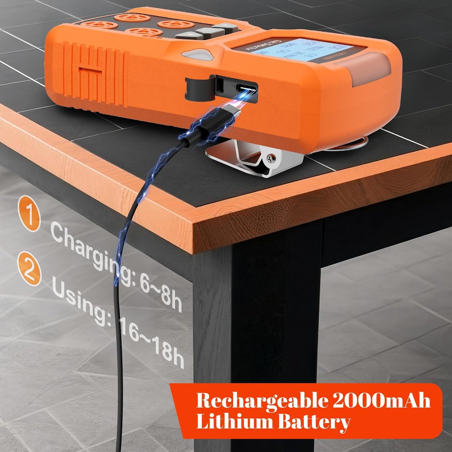 ADKS-4 Portable Gas Detector, 4 Gas Monitor H2S,O2,CO and LEL Multiple Indicator with Vibration, Audible, Visual 4 Gas Monitor Personal Rechargeable Gas Sniffer Alarm with LCD