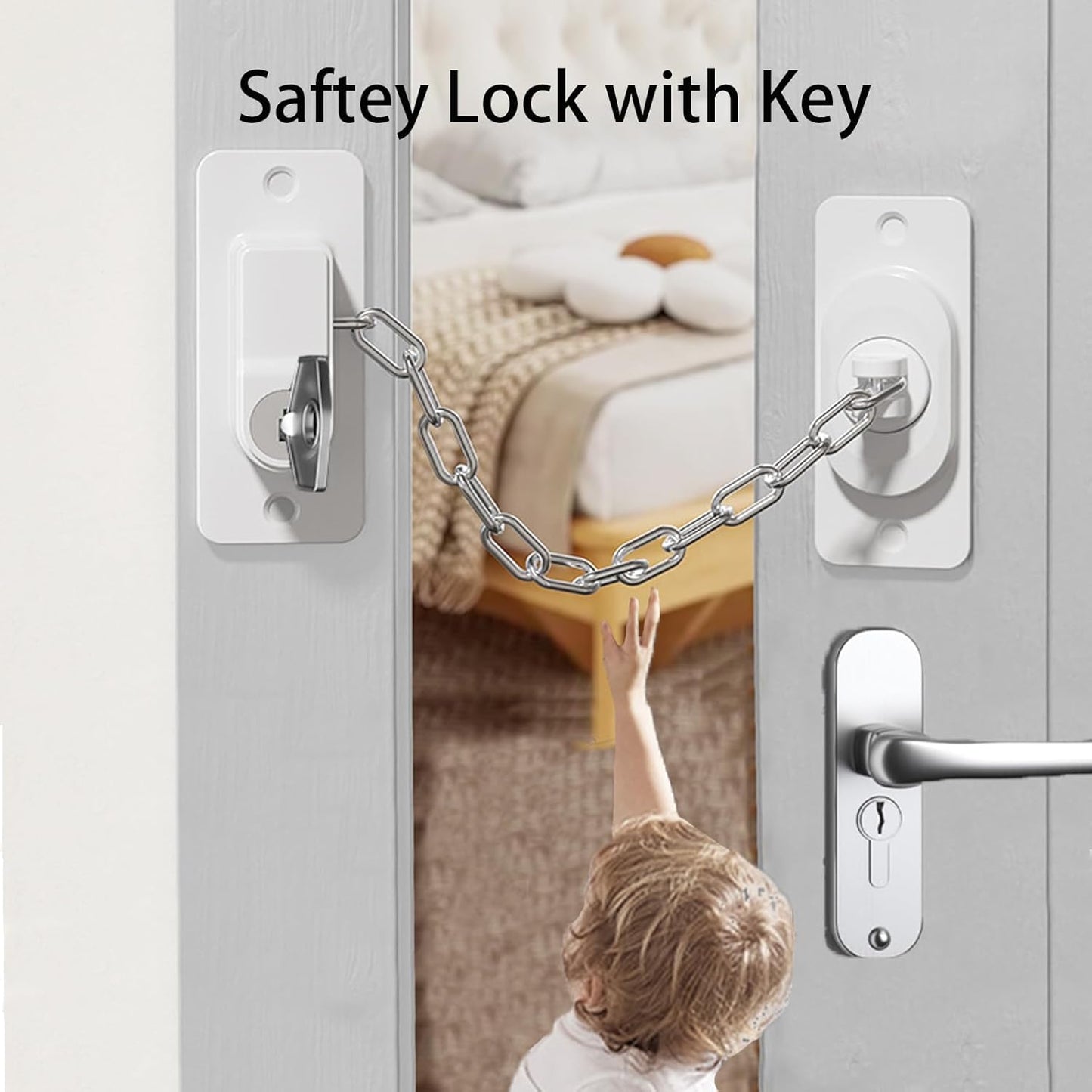CMINGJ (6 Pack) Child Safety Locks, Adjustable Refrigerator Lock with Keys, for Fridge, Door, Drawers, Toilet and Child Safety Cabinet Lock, door lock, window lock for Kids and Toddlers (White)