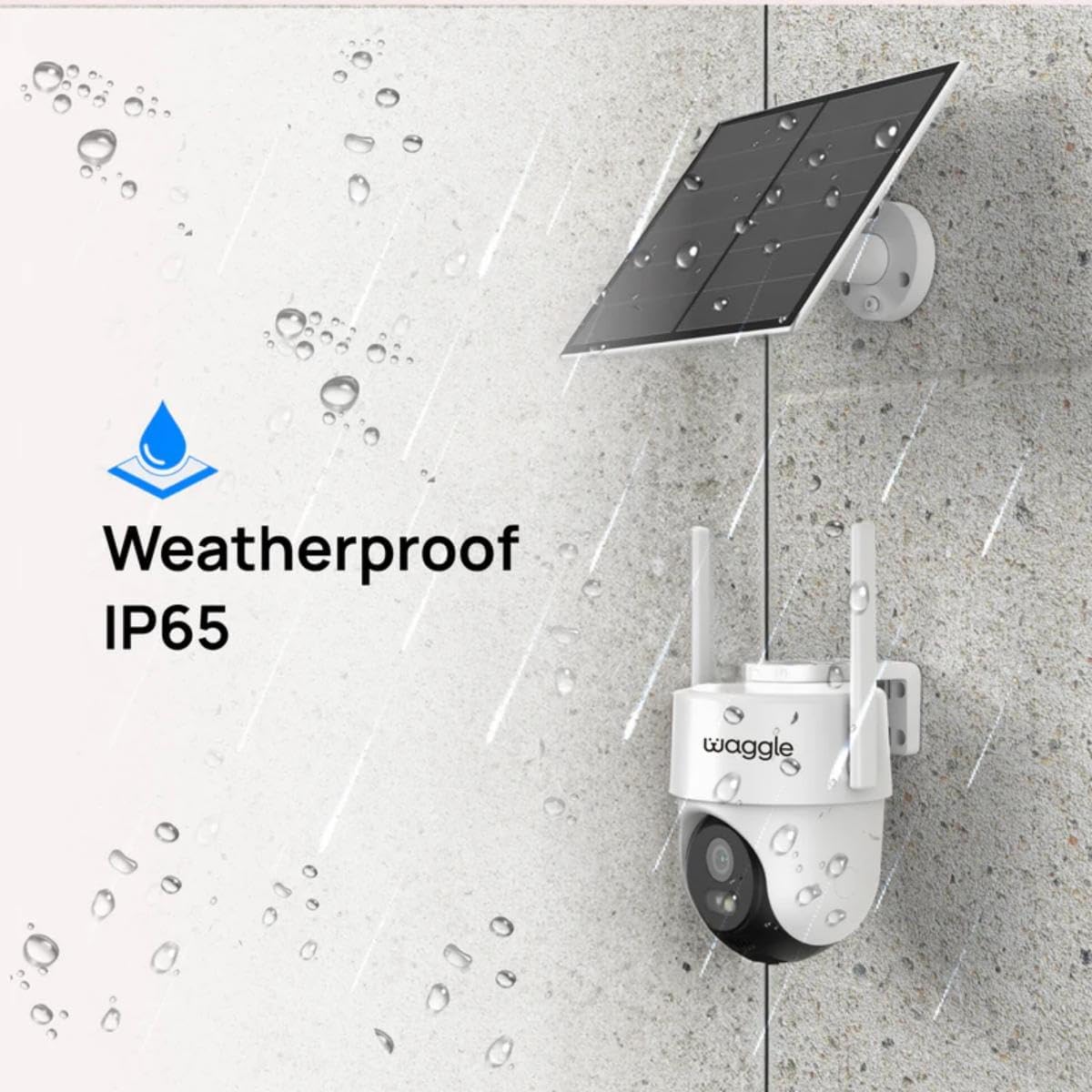 Waggle 4G LTE Solar Security Camera, 2K Wireless Outdoor Camera, No Wi-Fi Needed, 350° Pan 90° Tilt, PIR Motion Detection, AOV, Ultra Vision Day & Night - Subscription Required - Truly Unlimited Data