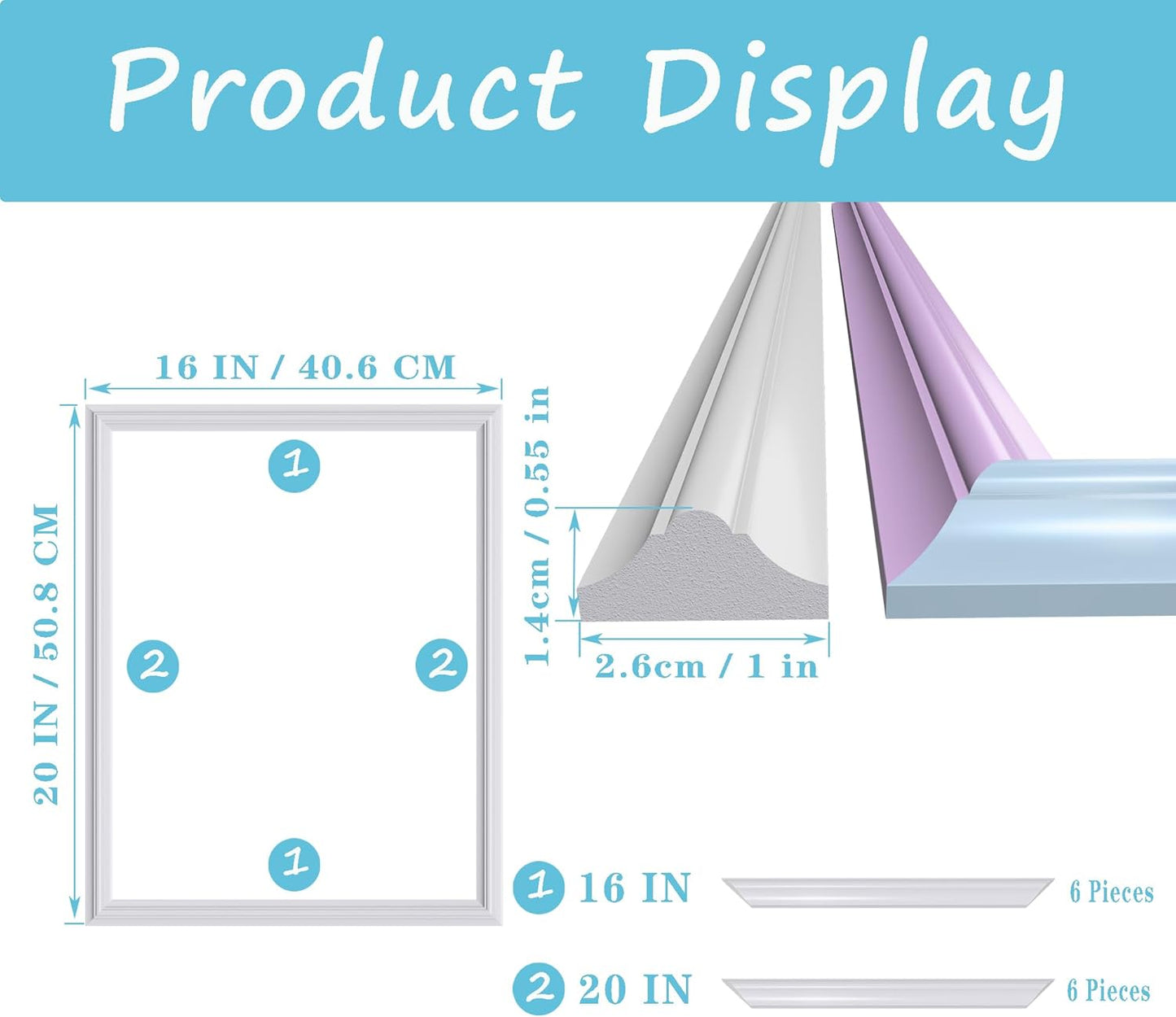 3 PCS Premade Wainscoting Panels Accent Wall Panels for Interior Wall Decor Easy DIY Build and Batten Chair Rail & Picture Frame Door Decor(16 x 20 in)