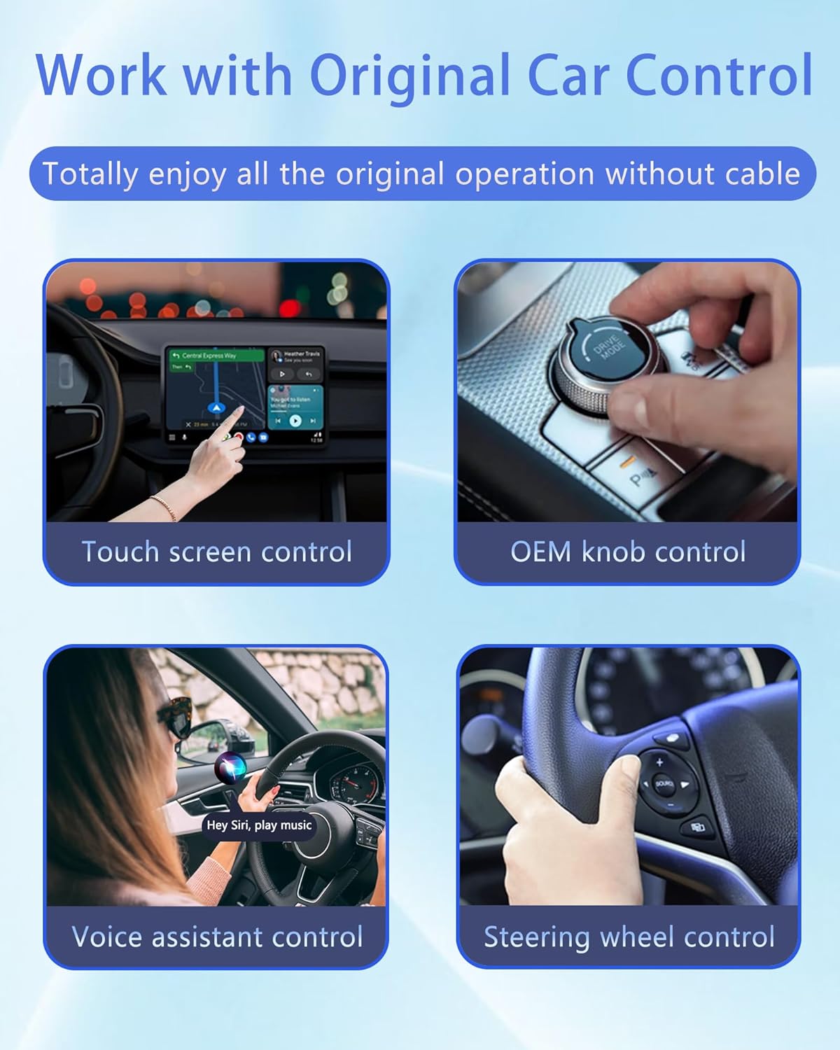 Wireless CarPlay Adapter AI Box for iPhone & Android Auto – YouTube & Netflix Support, TF Card Offline Playback, Plug and Play, Wired to Wireless Conversion, Stable 5.8GHz WiFi & Bluetooth 5.3