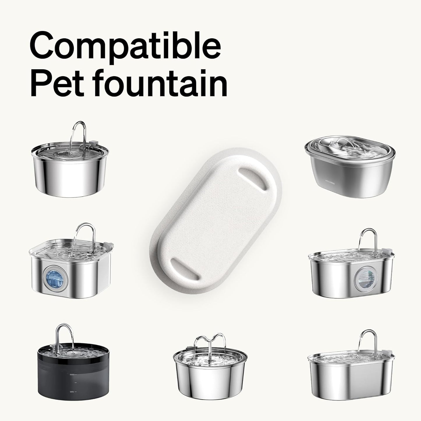PETLIBRO 8 Packs Replacement Filters for Stainless Steel Cat Water Fountain PLWF003 & PLWF006, 4 Months Set of Replacement Filters fot Pet Water Fountain Stainless Steel