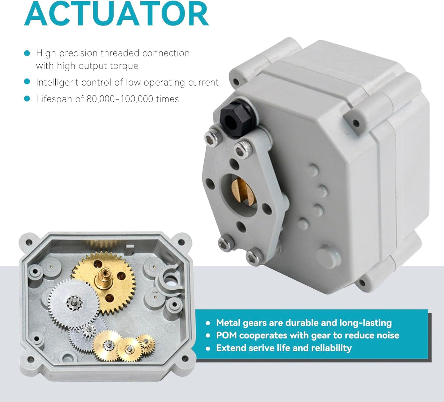 BACOENG 2 Way Motorized Ball Valve, 1 Inch DN25 Electrical Ball Valve, 110VAC Stainless Steel Electric Water Valve