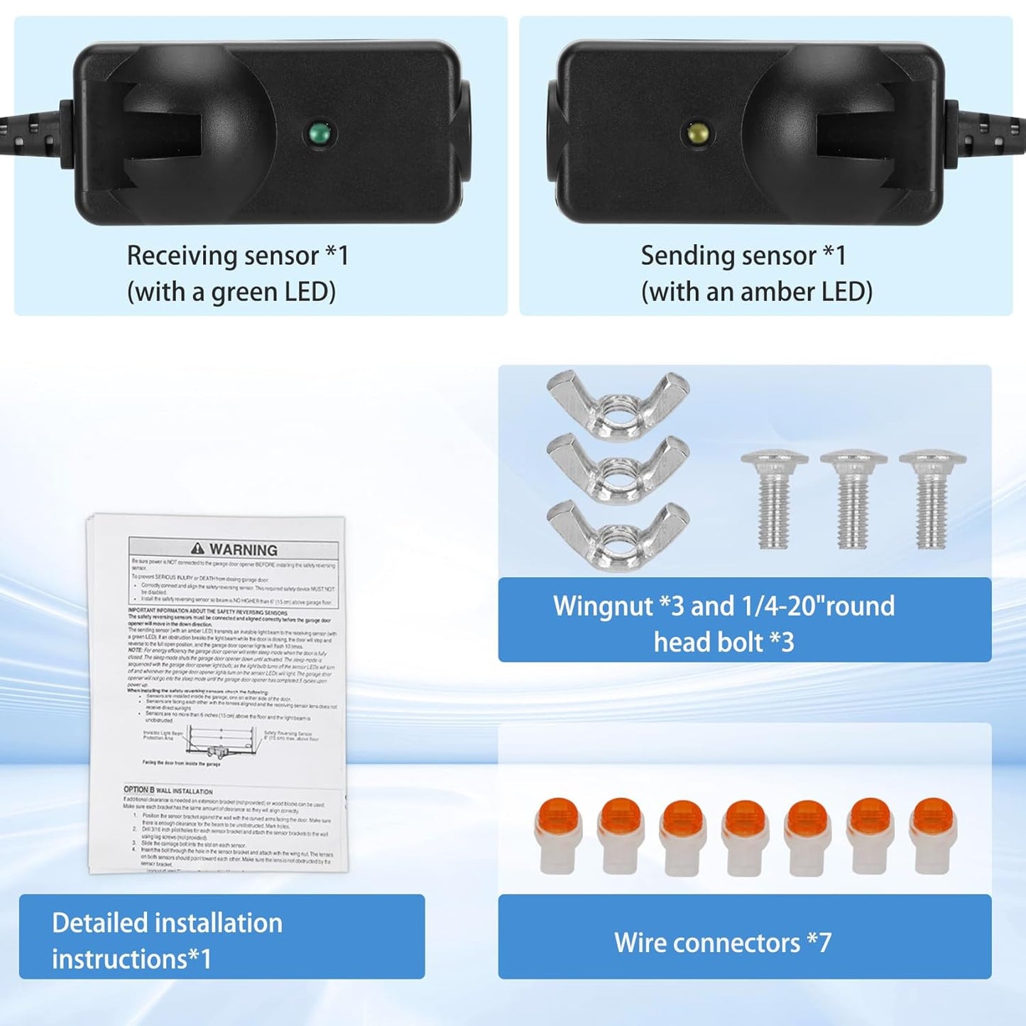 41A5034 Garage Door Sensor Replacement for Chamberlain Liftmaster Craftsman Garage Door Sensors, Compatible with Liftmaster Chamberlain Craftsman Garage Door Openers Made After 1997, Replace G801CB-P