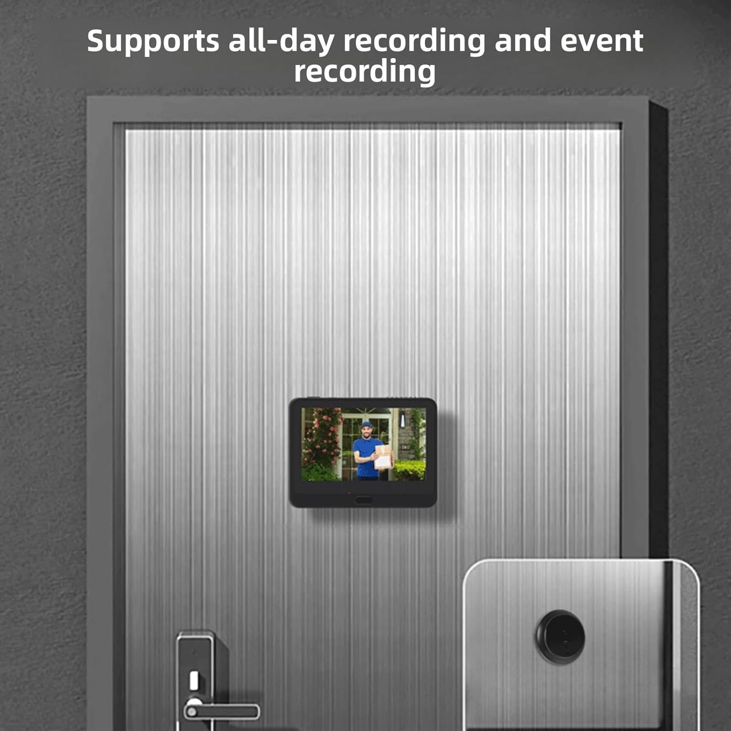 Zopsc Peephole Camera 1080P, Digital Door Viewer with 4.3in Color Screen, PIR Human Detection, High Definition Recording, Voice Changing, for Home Security Monitoring