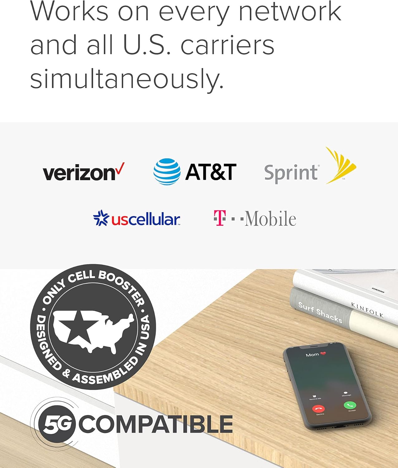 weBoost Home Complete | Powerful Multi-Carrier Cell Phone Signal Booster for 5G & 4G LTE | Simultaneous support for all U.S. Carriers - Verizon, AT&T, T-Mobile & more (model# 470145), DIY