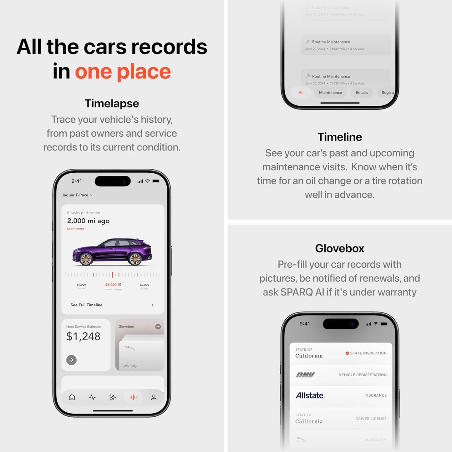 SPARQ AI OBD2 Scanner Diagnostic Tool Bluetooth Compatible with iPhone/iOS, Your Personal Car Mechanic, Track History & Recalls, Scan & Clear 50K+ Codes for Non EV Vehicles 2008+ No Subscription Fees