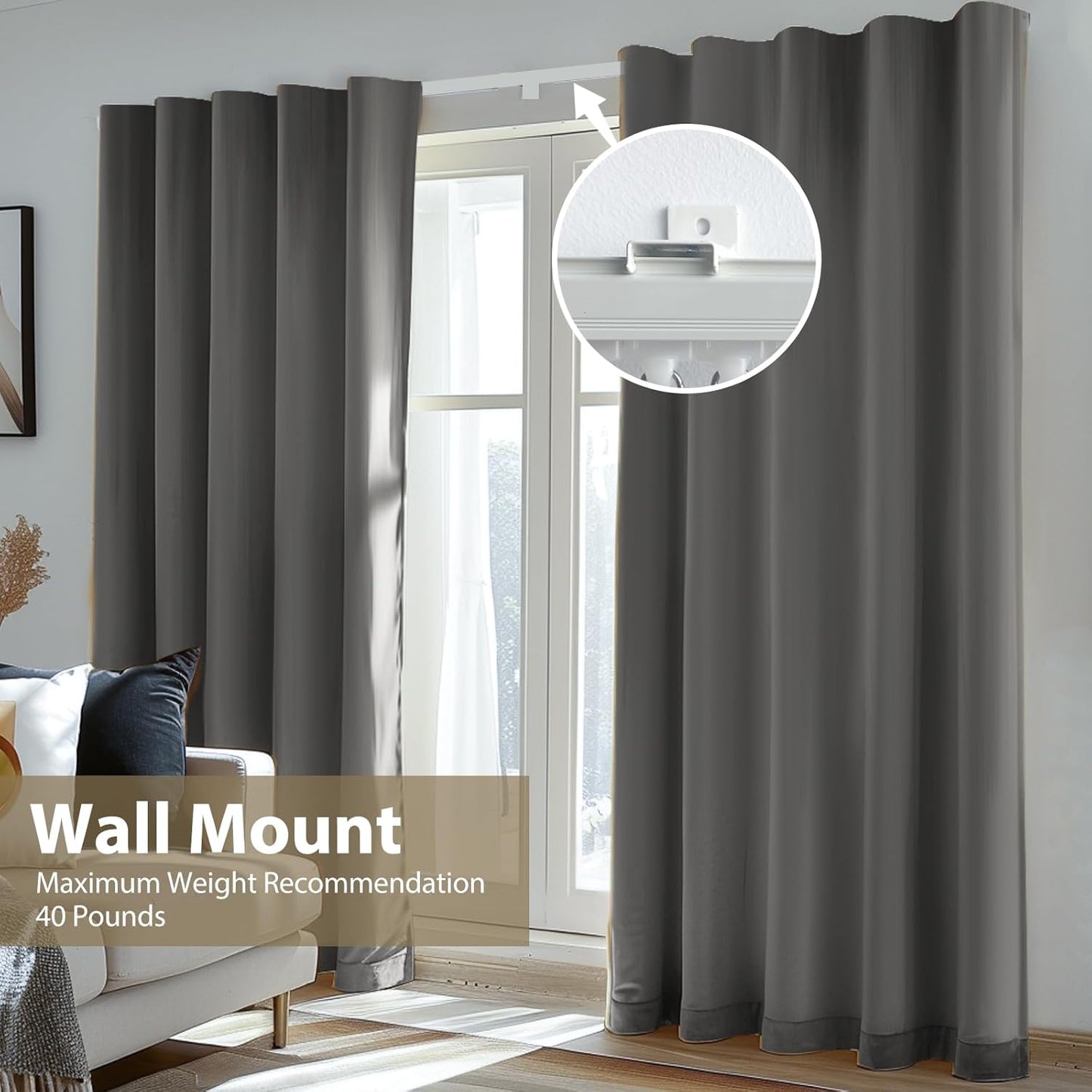Curtain Tracks Ceiling Wall Mounted Heavy-Duty Curtains Rails Room Divider Curtain Track for Living Room Bedroom Room Shower Divider White 3ft To 9 ft…