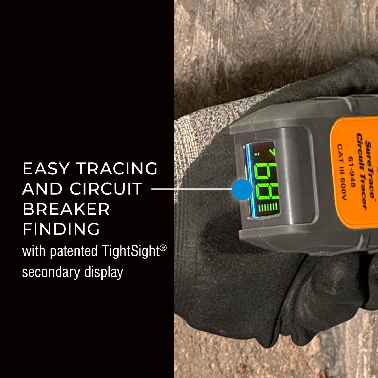 Ideal Electrical SureTrace Plus Circuit Tracer (61-948) 0-600 Volts AC/DC with Built-in Continuity Test and High-Visibility Displays — Find Breakers, Fuses, Wires, Dead Shorts, and Splice Errors