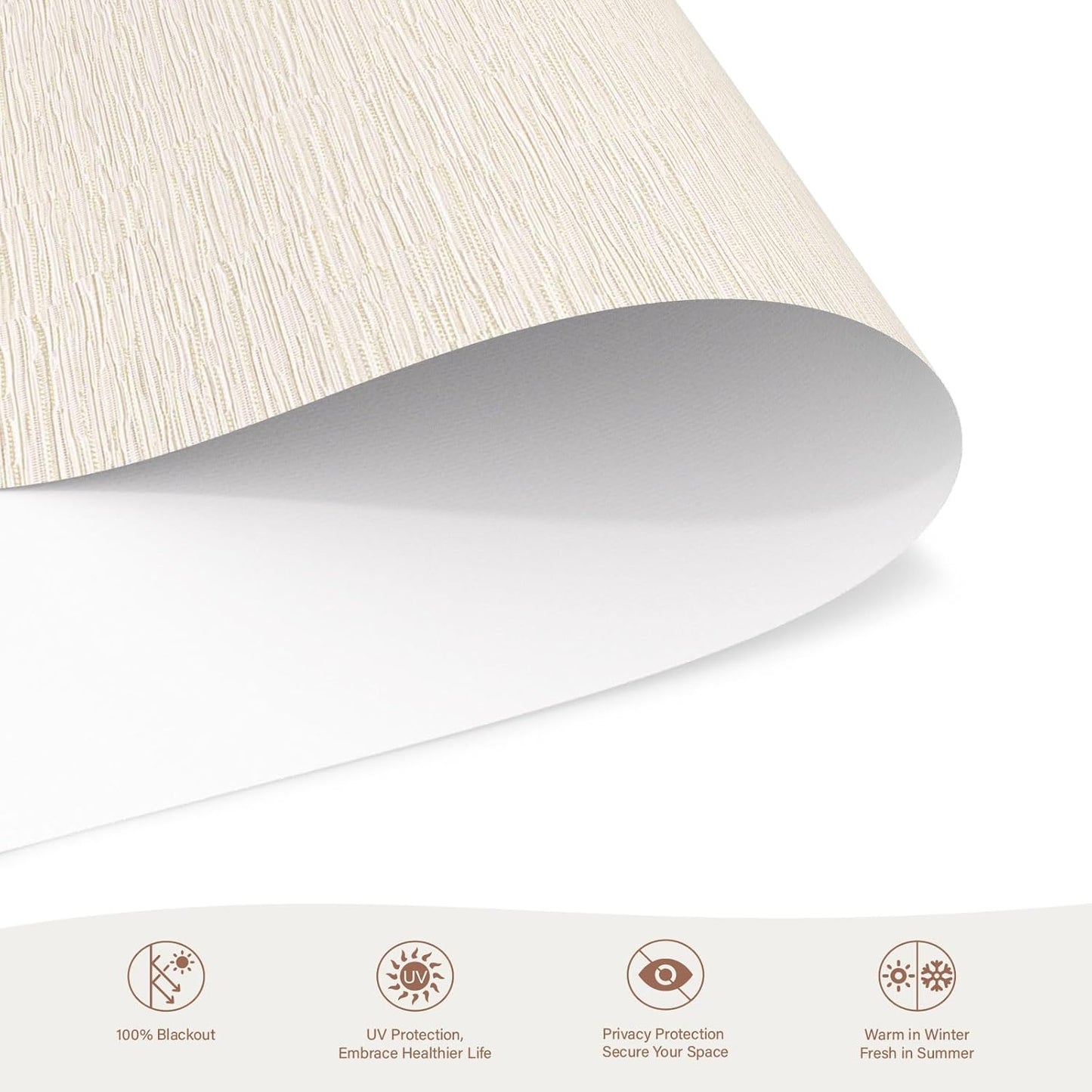 Motorized Roller Blinds with Remote, 100% Blackout Automatic Roller Shades for Bedroom, Bathroom, and Living Room, Customized Size, Tree Ring Beige