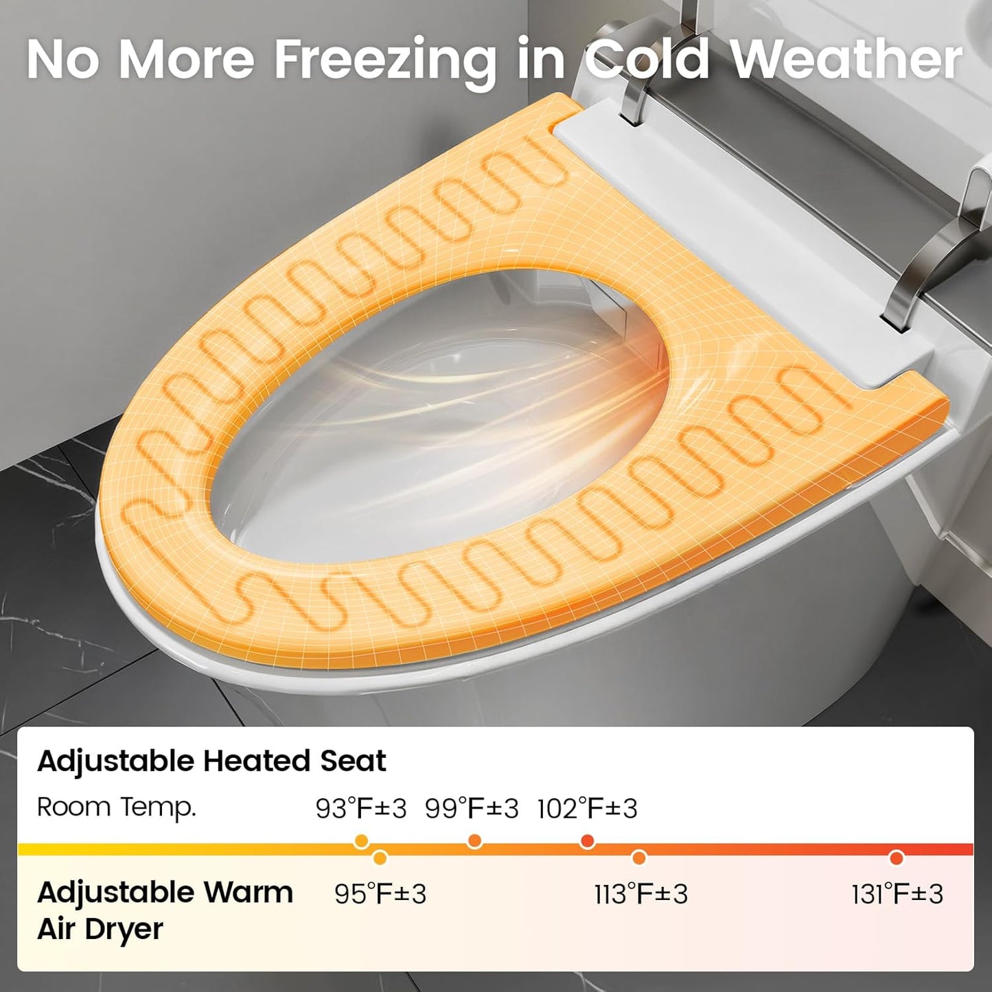 Smart Toilet with Bidet Built-In, Bidet Toilet with 1.06 GPF Auto Flush, Built-In Pump, Auto Open & Close Lid, Heated Seat & Dryer, Remote Control, Night Light, Digital Display, Blackout Flush