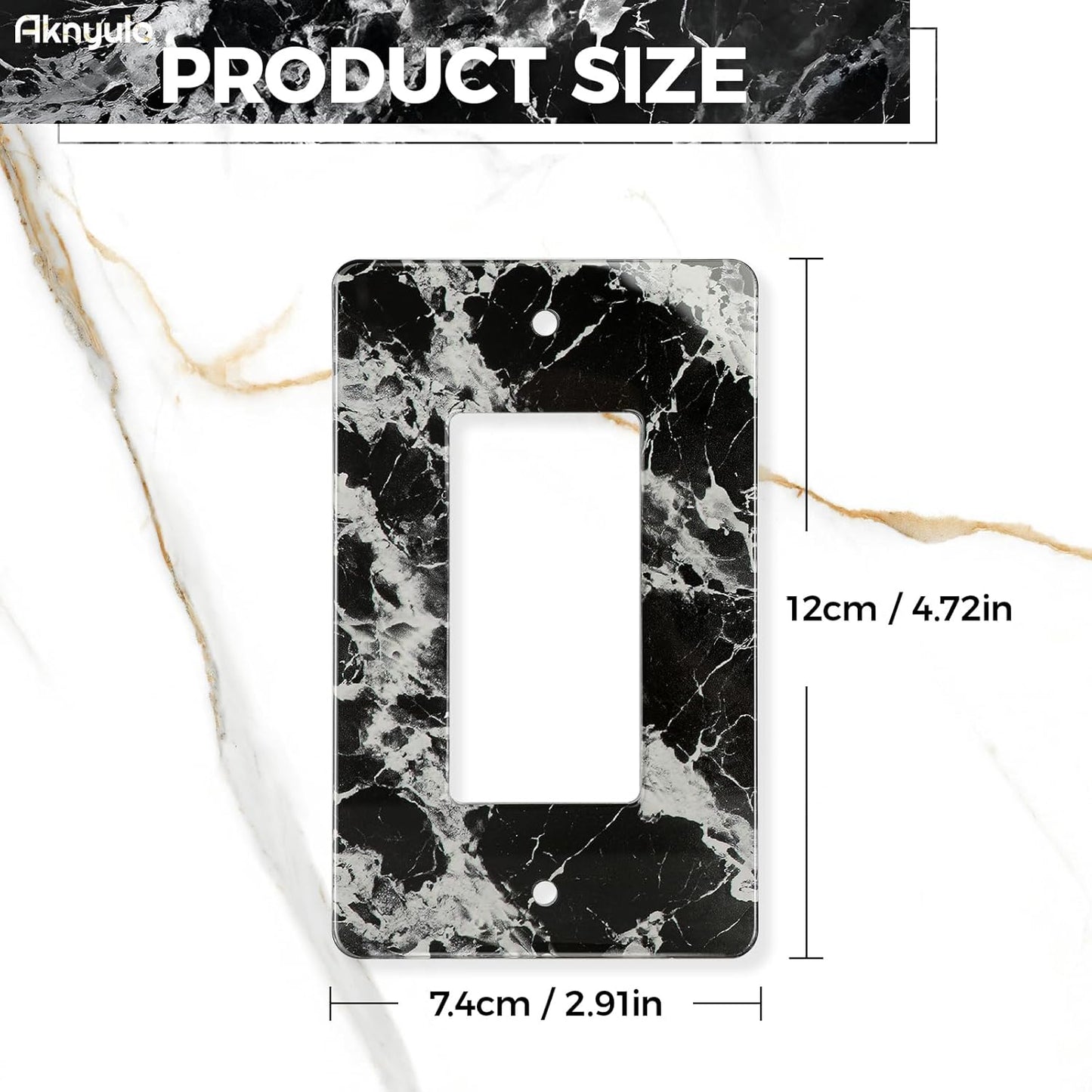 Black White Marble Pattern Acrylic Switch Plates And Outlet Covers Wall Plates Light Switch Cover Plate Acrylic Decorative Outlet Switch Cover Wall Plate Outlet Cover