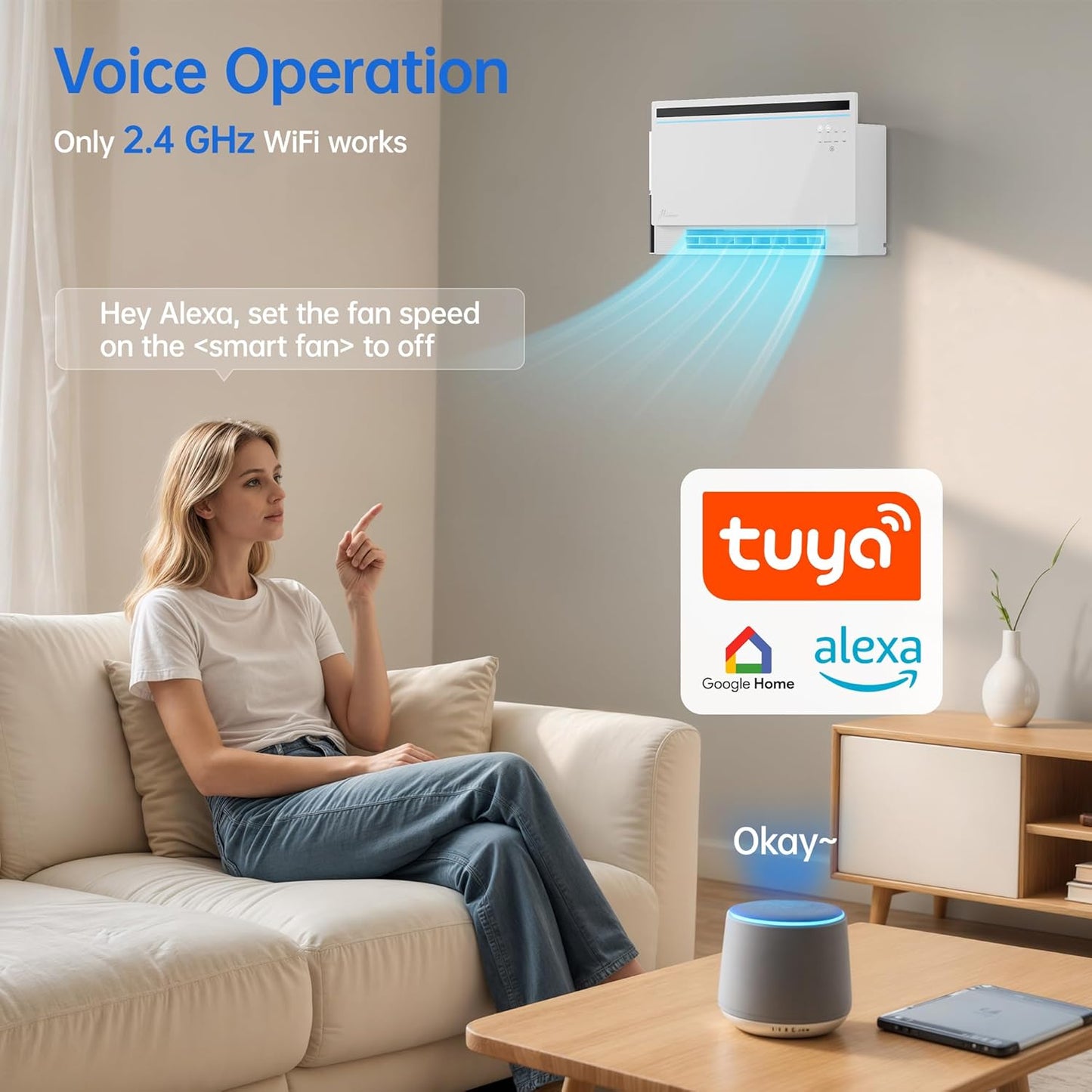 1800W Smart Panel Space Heater with Bluetooth Speaker,Play Music & Lyric Display & RGB Lights, 6-in-1 Heater Fan, App/Voice/Remote/Touch Control, Wall-Mount or Freestanding, Works with Alexa