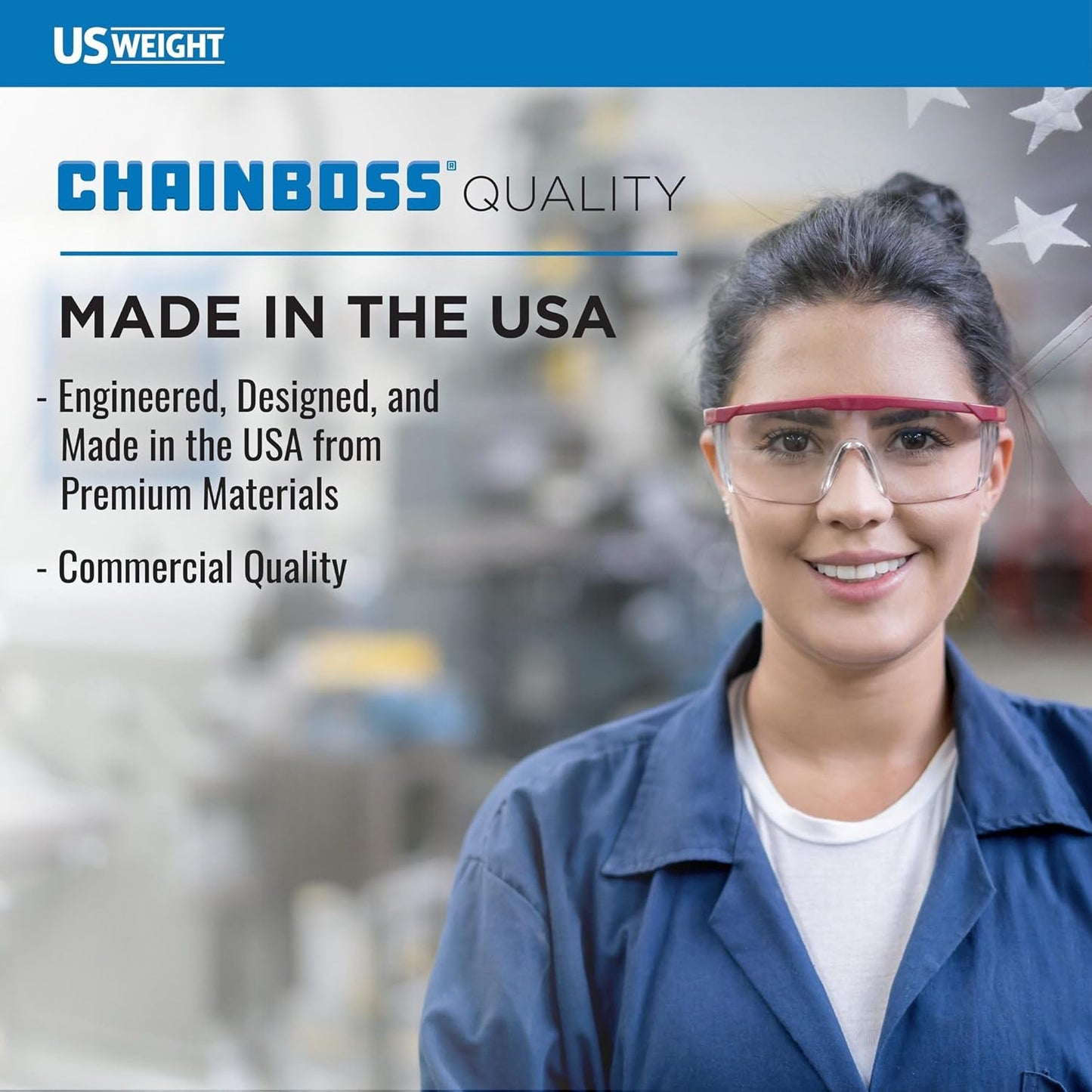 US Weight Security Chain with Plastic Chain Links Enhanced with SunShield UV-Resistant Technology, Made in the USA
