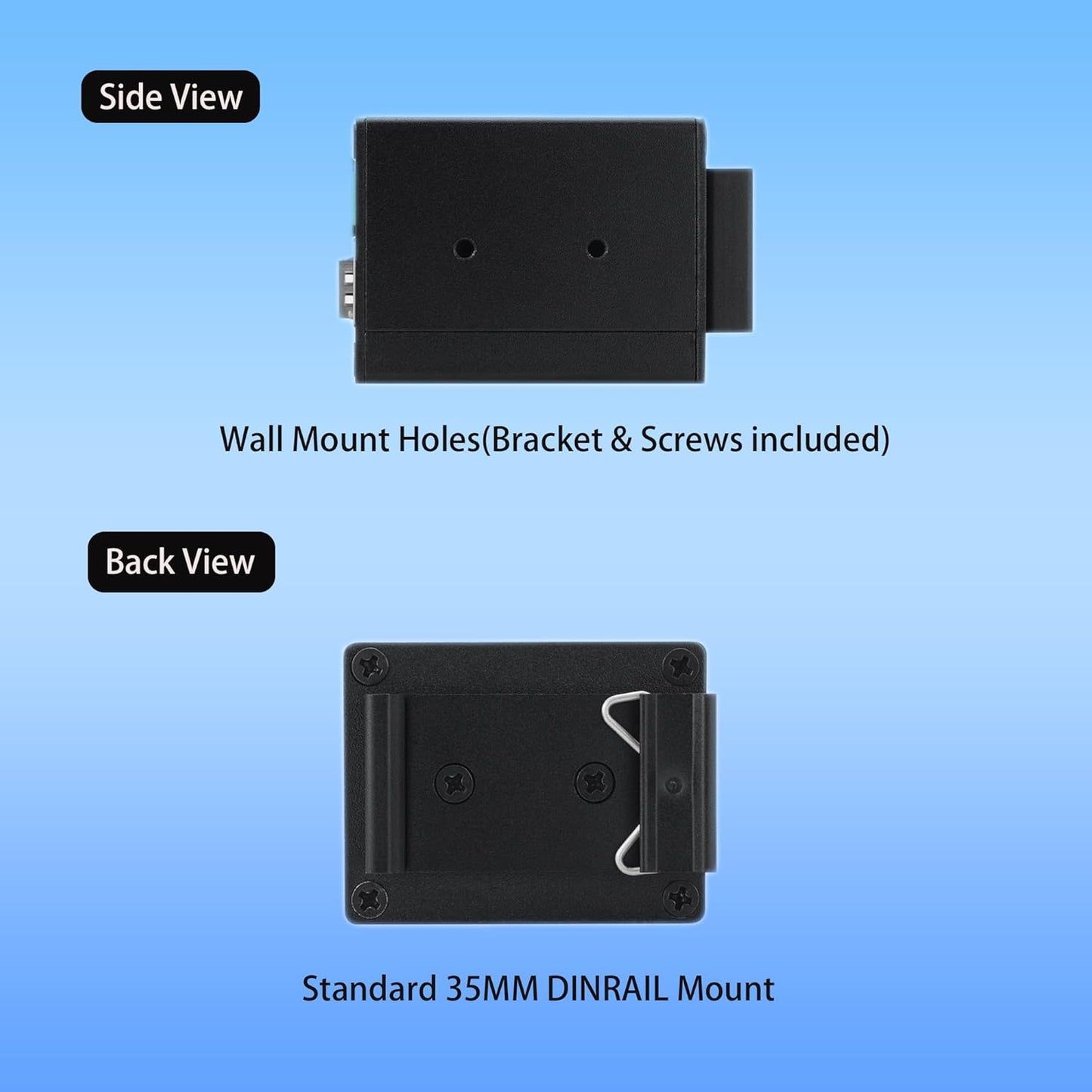 3 Port PoE++ Switch with 2 Gigabit (10G) RJ45/SFP+ Uplink, Unmanaged 3 Port (2 PoE/1 Uplink) 40W 802.3bt Ultra PoE Network Switch, Fanless Design Metal Casing for Silent Operation