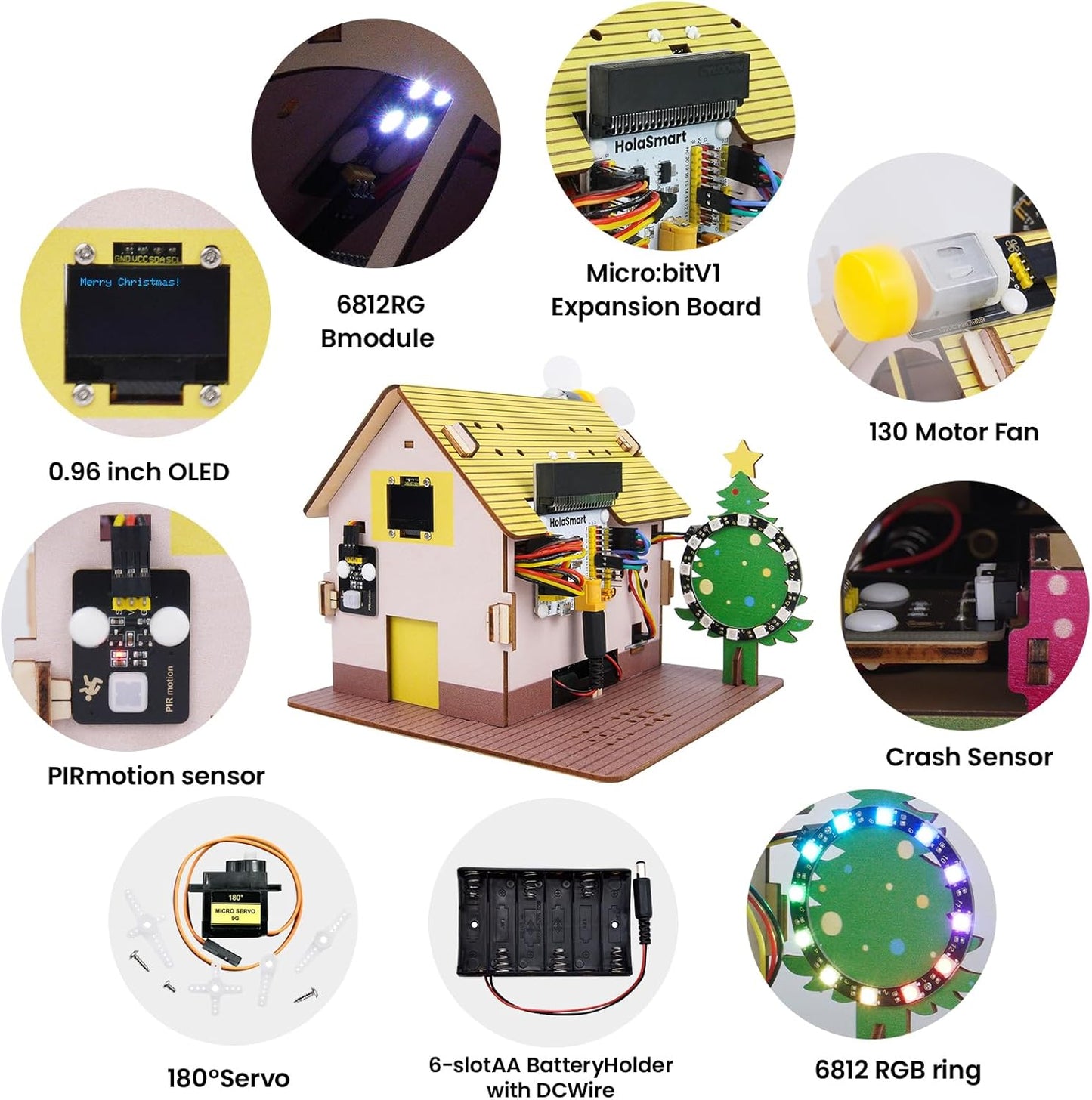 microbit Smart Home Kit for Microbit V1 and V2,STEM Education DIY Coding Kit with Online Tutorial,Programming Electronics Kit for Teens Adults(Without Micro:bit and AAA Battery)