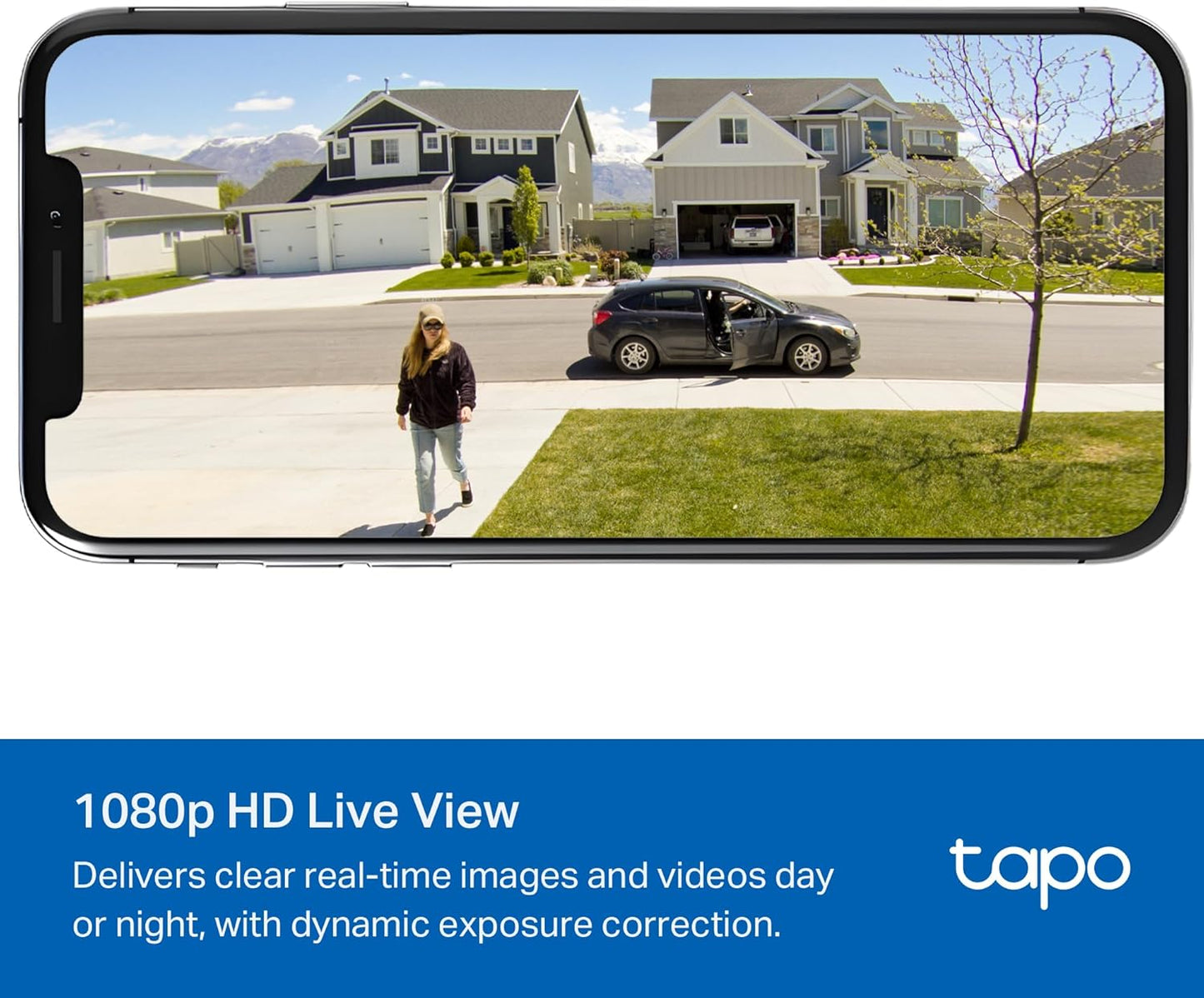 Tapo TP-Link 𝗧𝗮𝗽𝗼 SolarCam C402 Kit, Outdoor Battery Camera w/Solar Panel Base, Wireless, 1080P, Free Person Detection, SD/Cloud Storage, Color Night Vision, No Hub Needed, Works w/Alexa