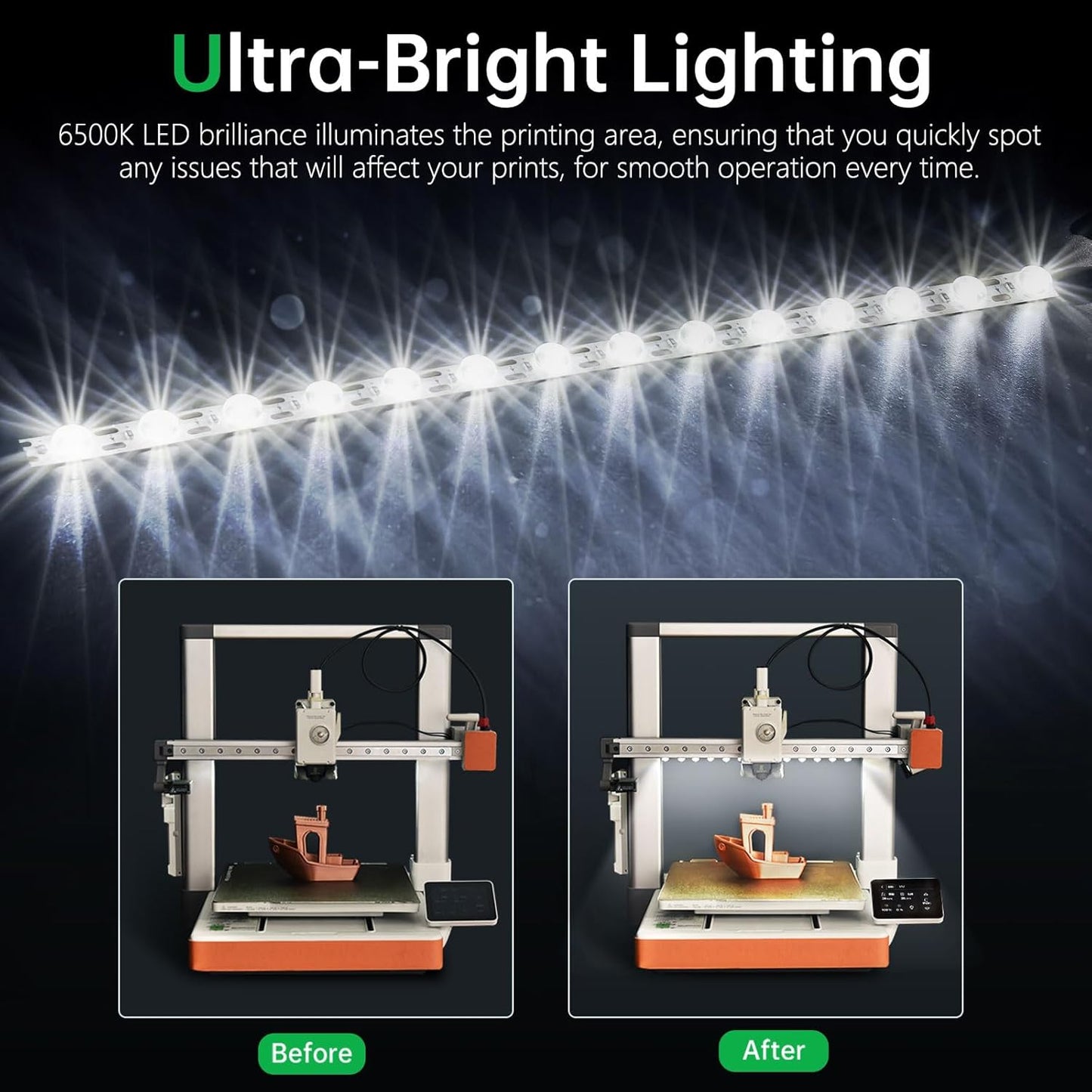 BIQU Panda Lux Compatible with Bambu-Lab A1 LED Light Strip Easy Installation High Brightness Light Bar