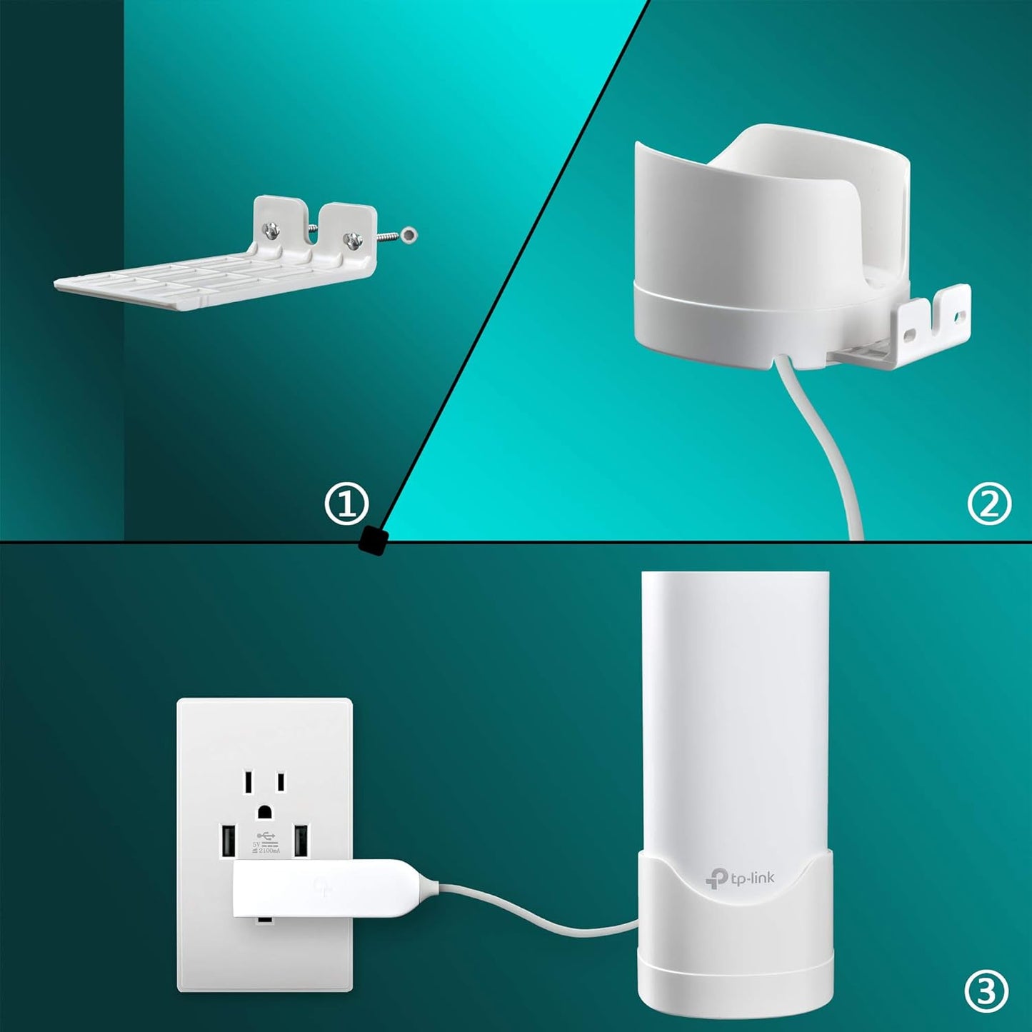 Wall Mount Bracket for Deco S4, S7, M4, P9, W2400 Mesh WiFi System（2 Pack