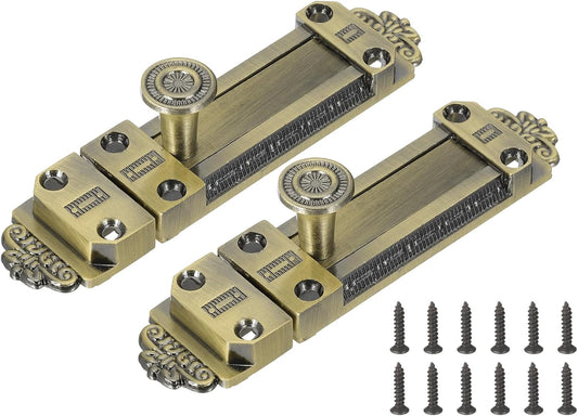 PATIKIL Barrel Bolt Latch, 2 Pack 4 Inch Slide Door Locks Zinc Alloy Gate Door Catch Bolt Latch for Bathroom Bedroom Barn Warehouse, Bronze
