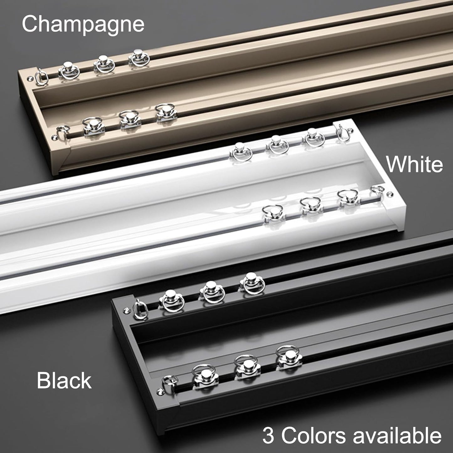Ceiling Mounted Curtain Track System - Double Rails for Curtains & Drapes - Room Dividers - Sliding Curtain Rail for Window (balck, 3m)