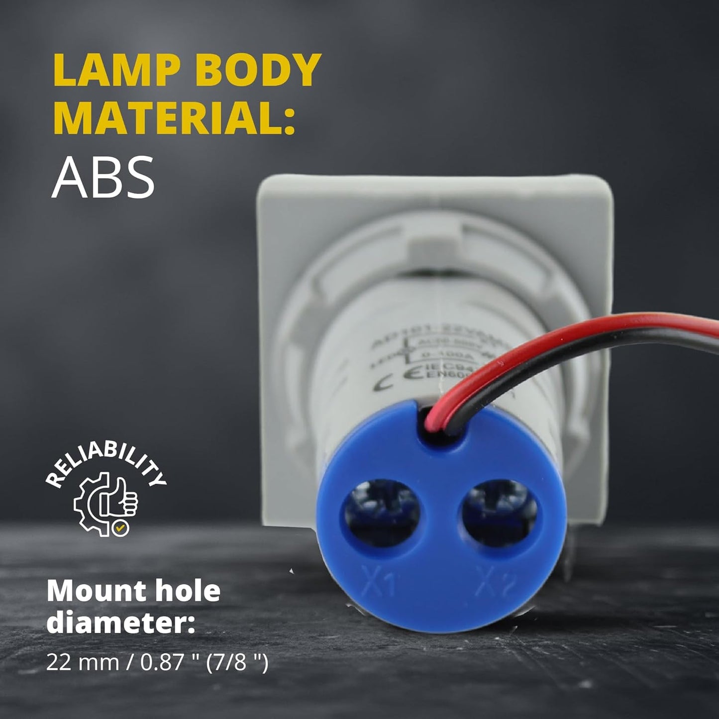 LED Voltage Display Panel Mount Volt Amp Meter, AD101-22VAMS 22mm Square Voltmeter and Ammeter, AC50-500V Voltage and 0-100A Current Meter, Blue (1 Pack)