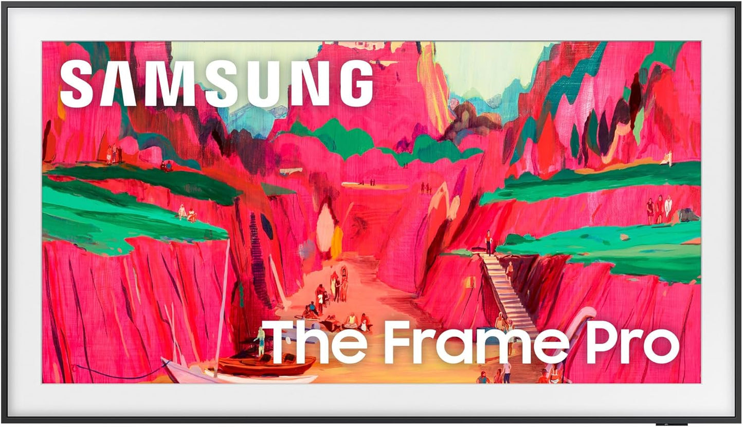 Samsung 85" The Frame Pro 4K Neo QLED Smart TV (2025) with Modern White Customizable Bezel & Music Frame Smart Speaker with Dolby Atmos