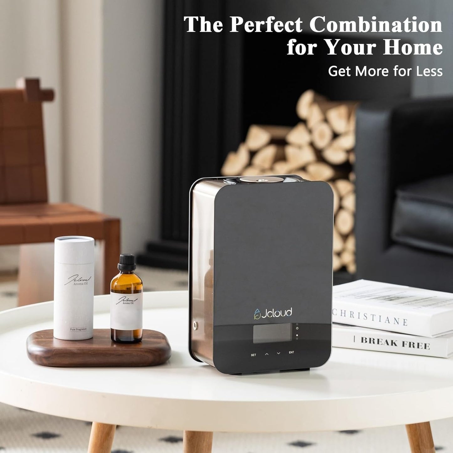 JCLOUD Upgrade Scent Air Machine for Home, HVAC Scent Diffuser Cover Up to 2000 Sq. Ft, Black with Royal Serenity Essential Oil - Inspired by Luxury Hotel Scent 100ML