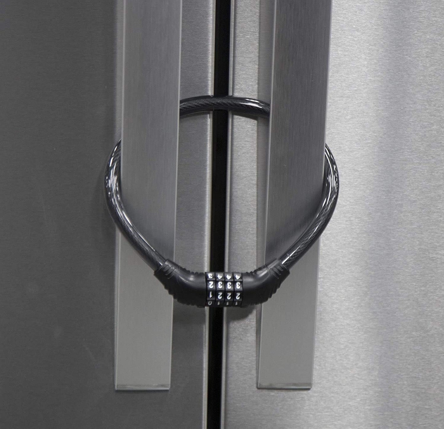 Urban August Fridge Lock: Multi-Functional Cable Combination Lock, for French-Door Refrigerators and Cabinets. Great Fridge Lock for Children or Adults (Two)
