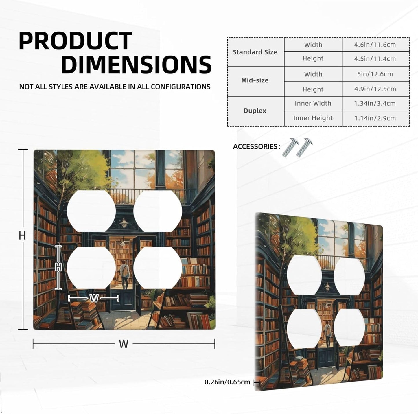 Decorative Outlet Covers Library Books Sunshine 2 Gang Wall Plate Double Duplex Light Switch Cover Switch Plate Covers Faceplate for Bedroom Home Decor