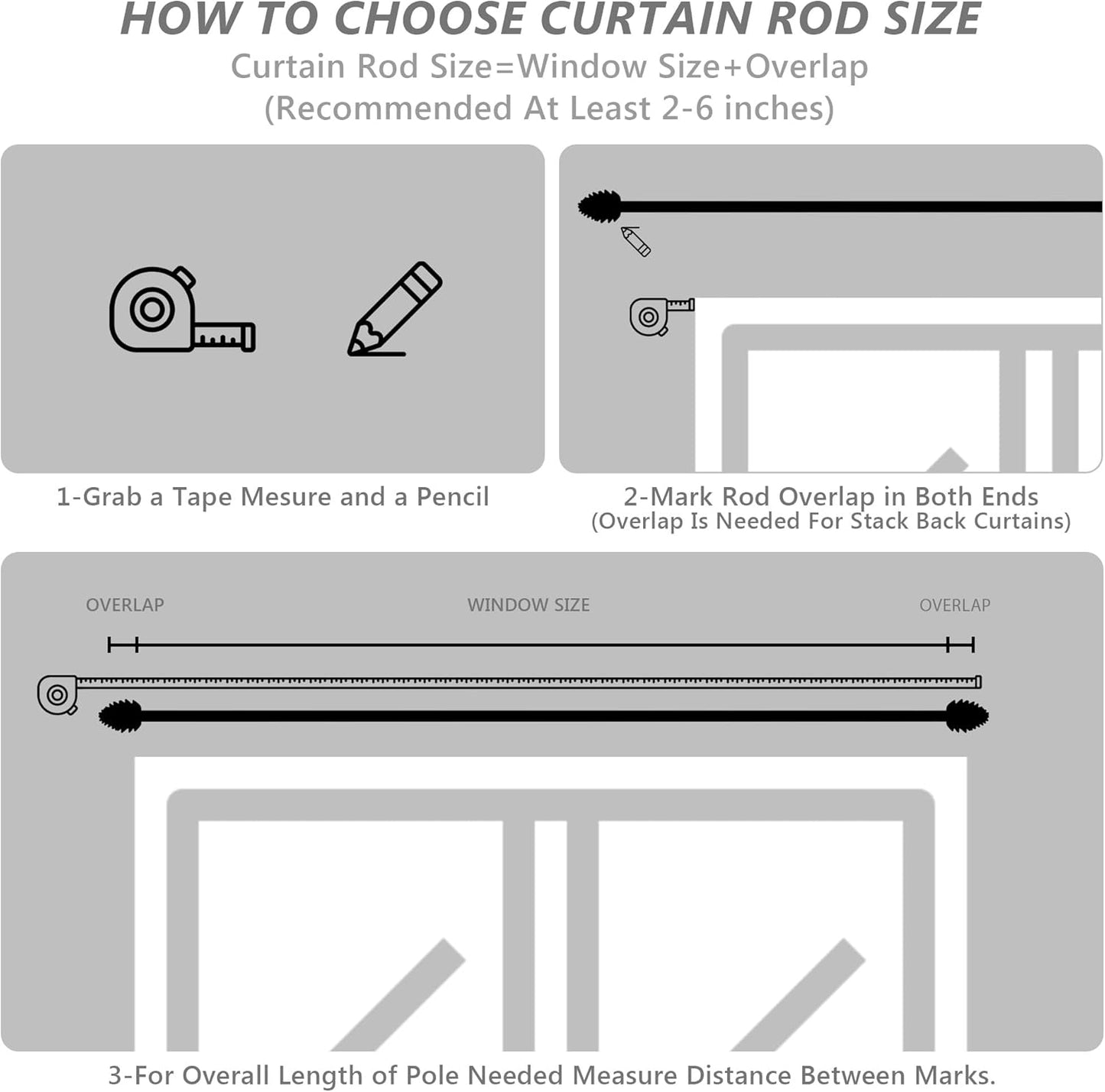Silver Curtain Rods for Windows 66 to 120 Inches, 1 Inch Diameter Heavy Duty Single Curtain Rod, Adjustable Window Curtain Rod Drapery Rod with Decorative Finials