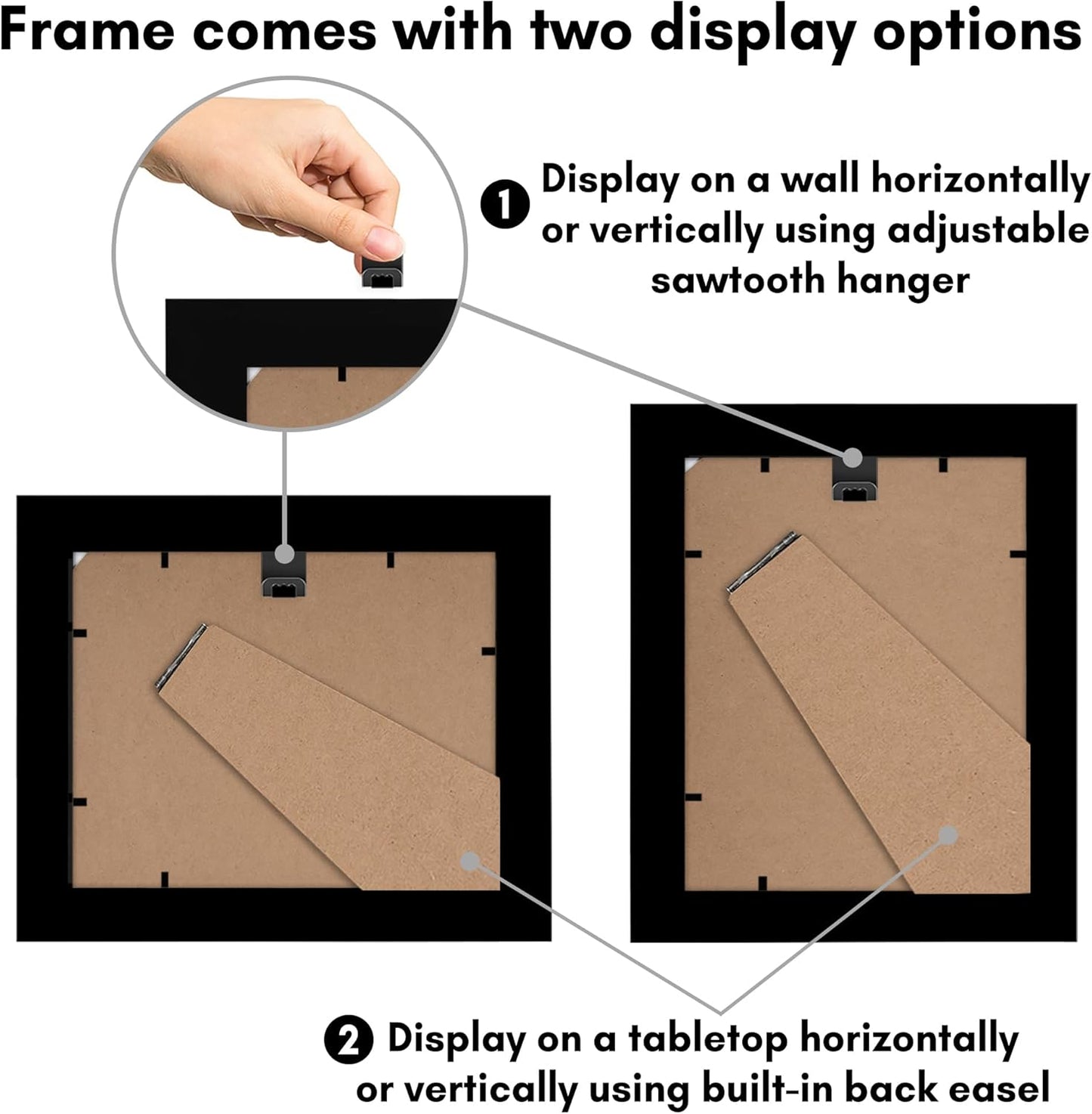 Americanflat 4x5 Picture Frame with Shatter-Resistant Glass - Signature Collection - Gallery-Style Frames Made of Engineered Wood - Photo Frame for Tabletop and Wall Display - Black