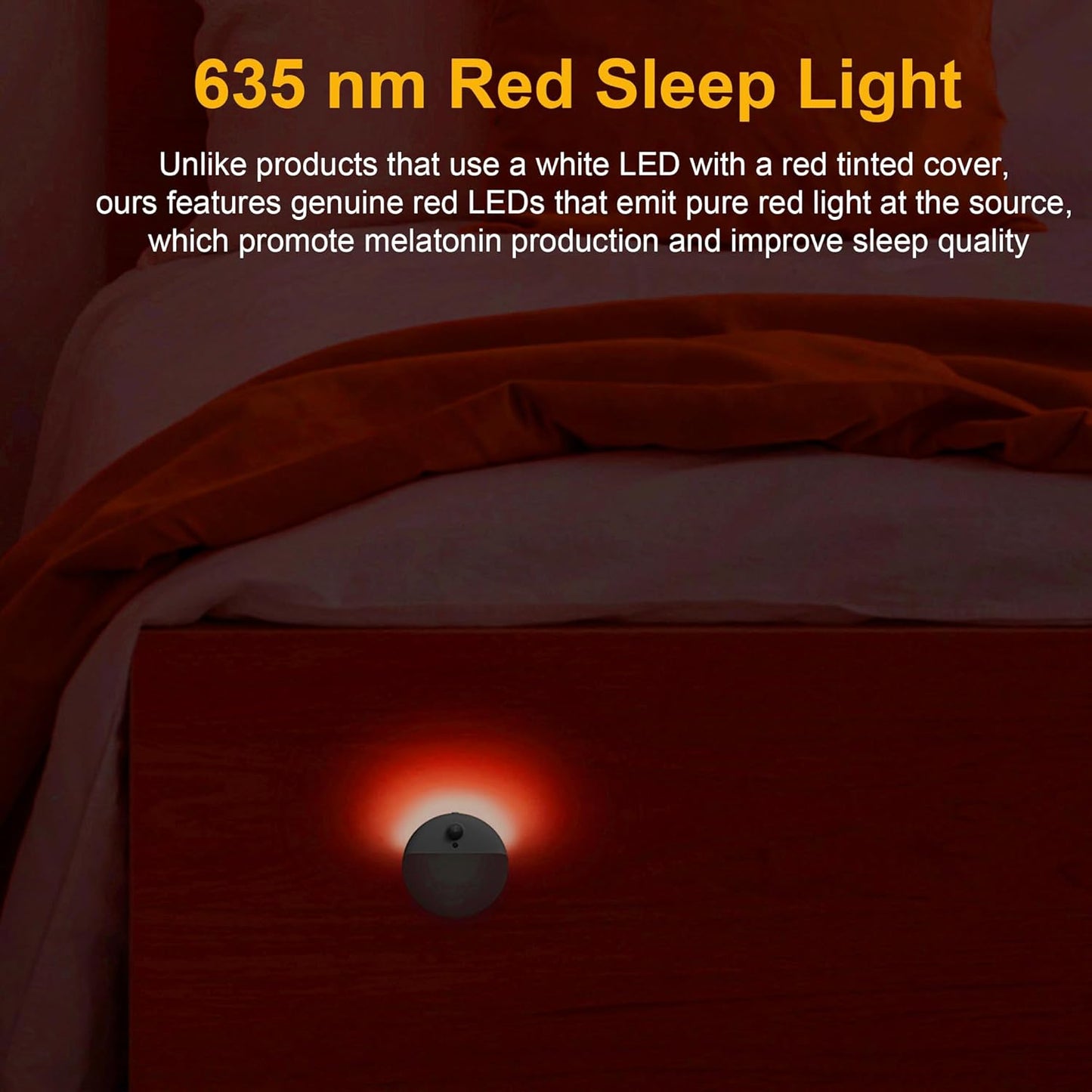 2 Pack Red Night Light, Battery Operated Night Light, 2.6" Small Sticky Lights, Dimmable Motion Sensor Light, 3 Light Modes, Portable LED nightlight for Baby, Kids, Sleep, Bedroom, Bathroom