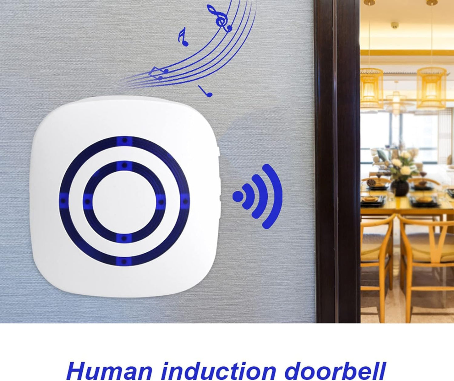 SUNGOOYUE Infrared Sensor Motion Detector Entry Door Bell Alarm with Transmitter & Receiver for Home Office Security White (One for two US regulations), SUNGOOYUEbg0m6u7yvh-02