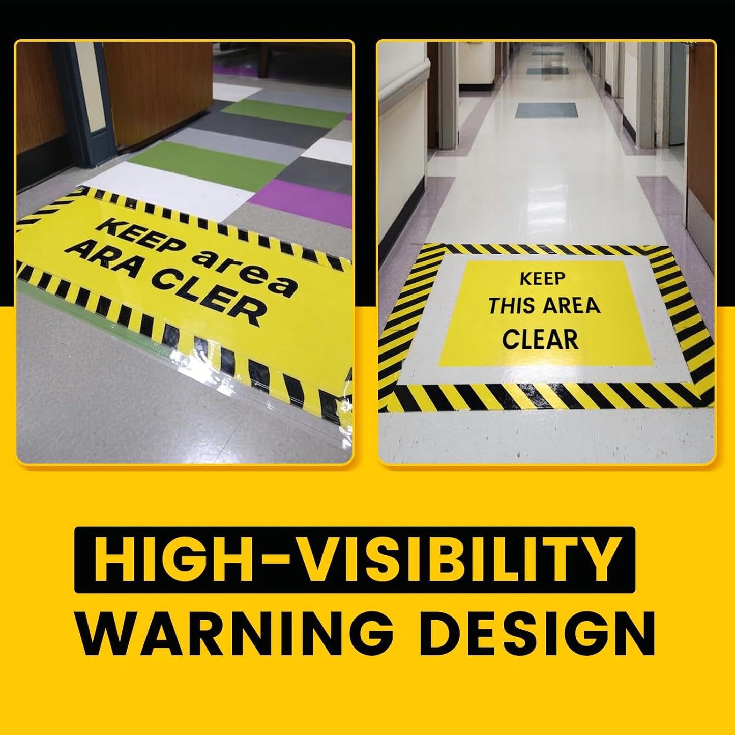 Industrial Black & White Caution Tape 2-Pack | 2in x 108ft Floor Marking Tape | Waterproof & Forklift-Proof | Long-Lasting for Warehouse, Factory, Parking