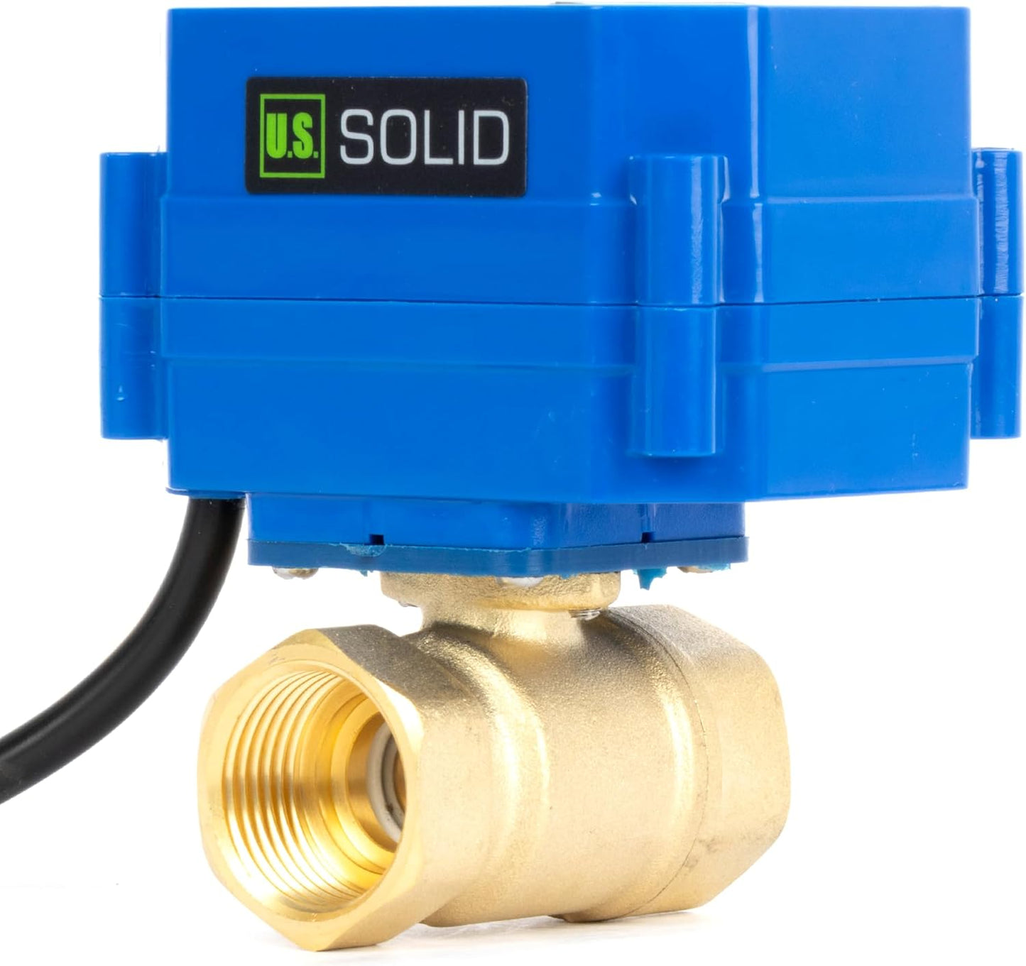 U.S. Solid 3/4" NPT Motorized Ball Valve with US Plug 110VAC Brass Electrical Ball Valve,Auto Return, Normally Closed, IP65