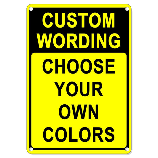 Custom Sign Outdoor Metal Vertical, Personalized Metal Sign for Parking, Gate, Delivery, Garage, Weatherproof Customized Signs for Outside, Make Your Own Signs Custom(12x8 Inches, Header)