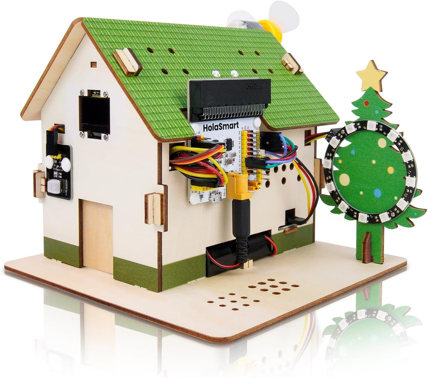 microbit Smart Home Kit for microbit v1 and v2,STEM Education Kit with Online Tutorial(Without Micro:bit and AAA Battery),Green