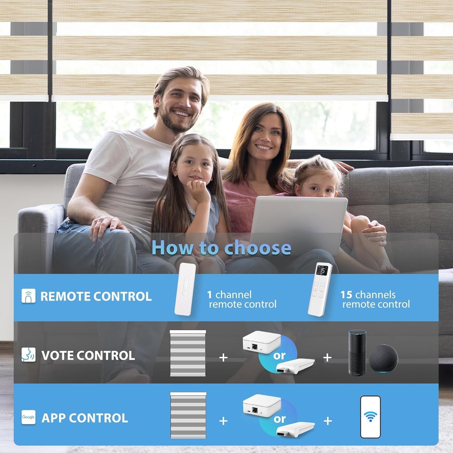 LazBlinds Motorized Zebra Roller Shades, Rechargeable Smart Blinds with Remote Control, Custom Size Light Filtering Dual Layer Roller Sheer Shades, Beige Linen