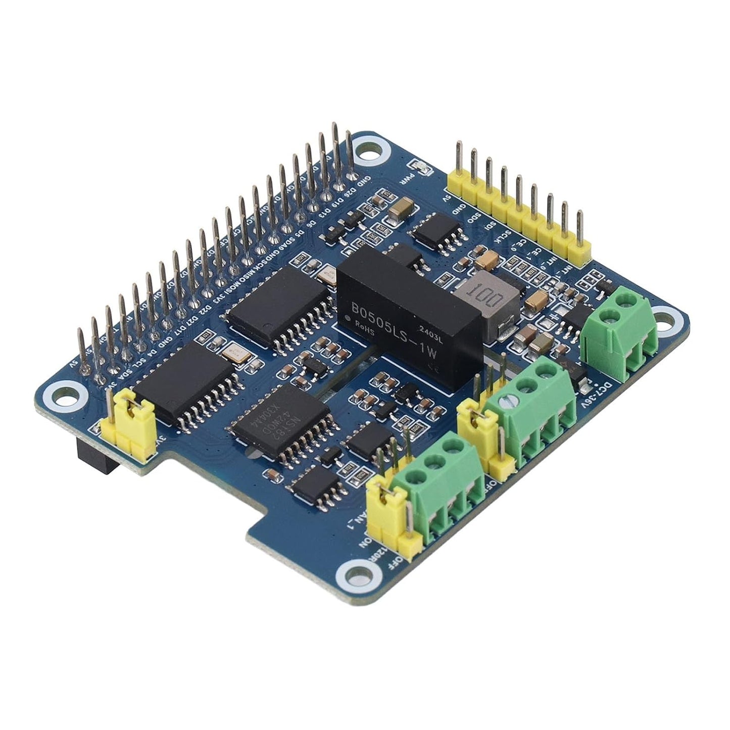 Generic CAN Bus Expansion Board, Dual Chip Stackable 2-Channel CAN Interface Communication 2 Channel Isolated Expansion Module Board for Pi WH 2B 3B 3B+