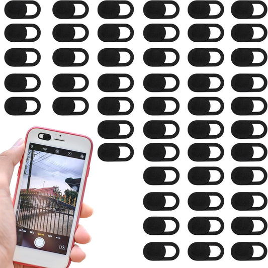 50 PCS Webcam Cover Slide, 0.023 Inch Ultra-Thin Universal Web Camera Cover for Laptop, Computer, Phone–Secure Privacy with Smooth-Sliding Camera Cover(Black)