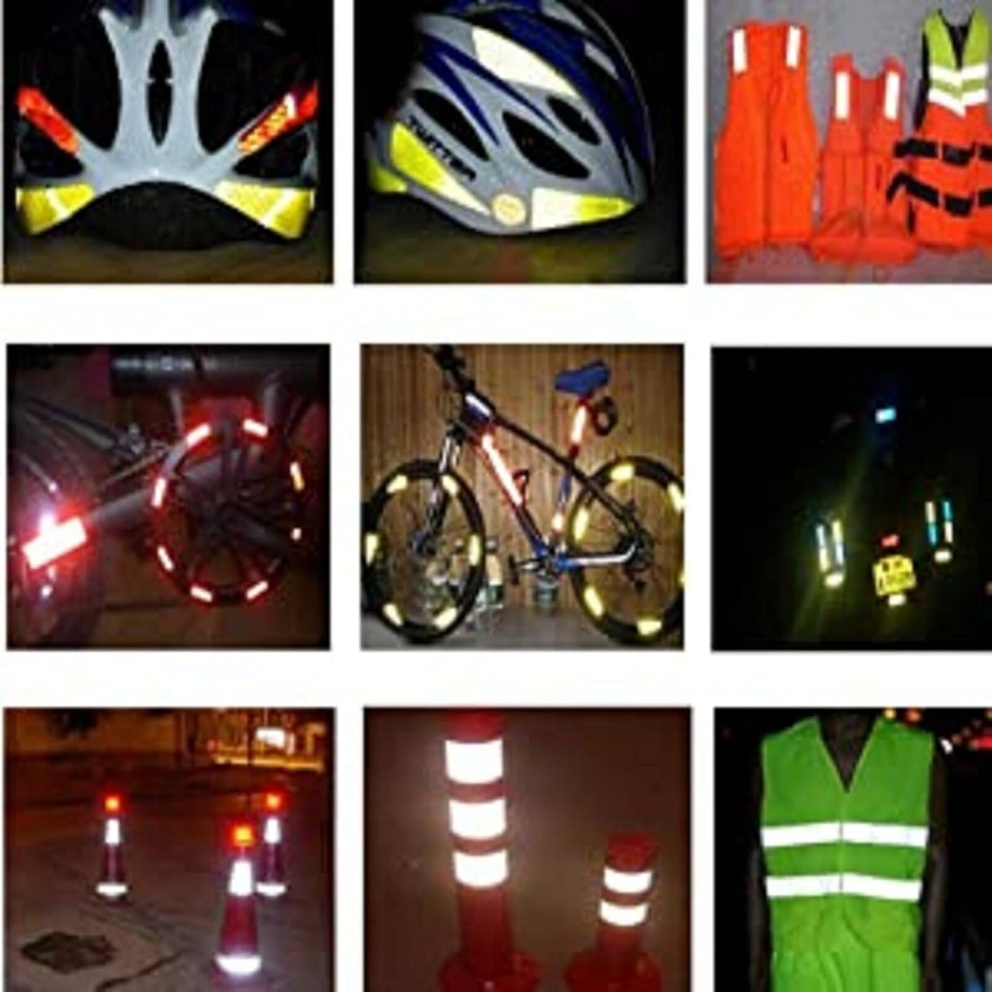 Green Reflective Tape Outdoor Waterproof 2 inch Wide, High Visibility Warning Industrial Marking Tape, Safety Stickers (68 feet,5 Rolls)