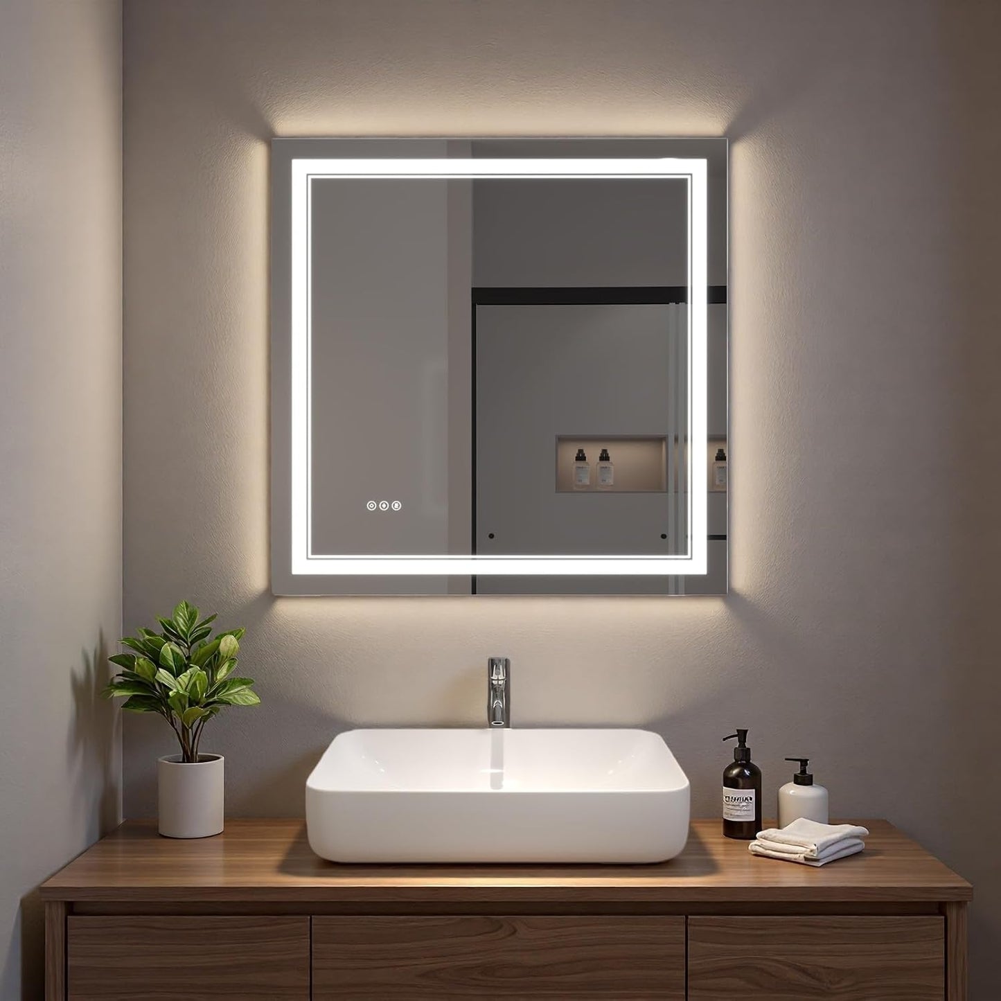LED Bathroom Mirror with Lights, Wall Mirrors