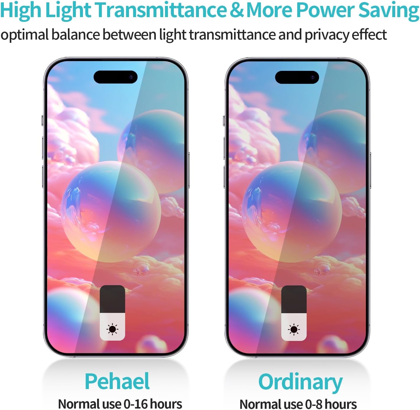 PEHAEL 2+2Pack for iPhone 15 Privacy Screen Protector with Camera Lens Protector Full Coverage Anti-Spy Tempered Glass Film 9H Hardness Easy Installation Bubble Free [6.1 inch]